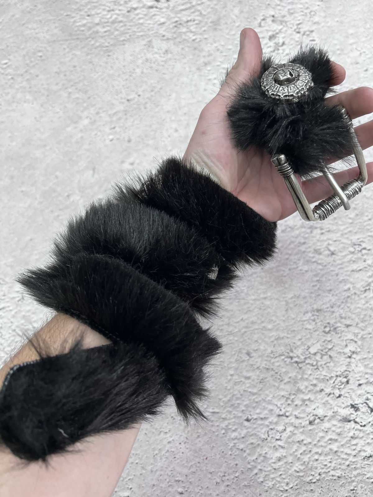 Le Grande Bleu (L.G.B.) Rare Fur fuZzy hysteric glamour style leather japanese belt Size ONE SIZE - 5 Thumbnail