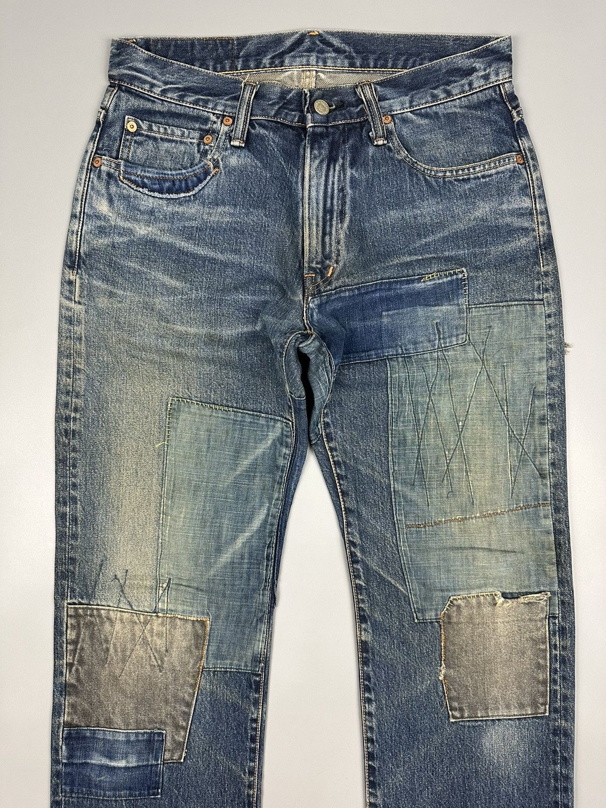 Blue Blue Japan Vintage Blue Blue Japan Boro Shashiko Denim Size US 32 / EU 48 - 5 Thumbnail
