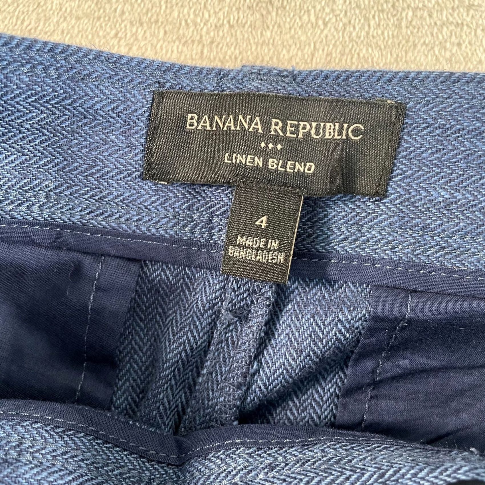 Banana Republic Banana Republic Linen-Blend Wide-Leg Pleated Trouser Women 4 Blue NWOT 00 Size 27" / US 4 / IT 40 - 2 Thumbnail