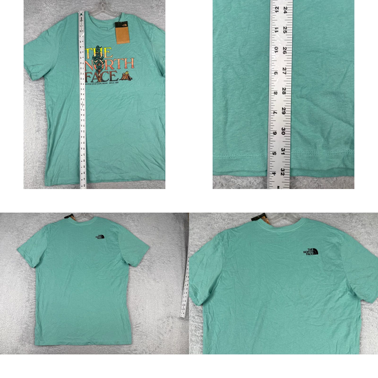 The North Face The North Face Shirt Men XL Teal Short Sleeve Cotton Jersey Logo Crew Neck T-Shirt All Seasons Slimming Size US XL / EU 56 / 4 - 9 Thumbnail