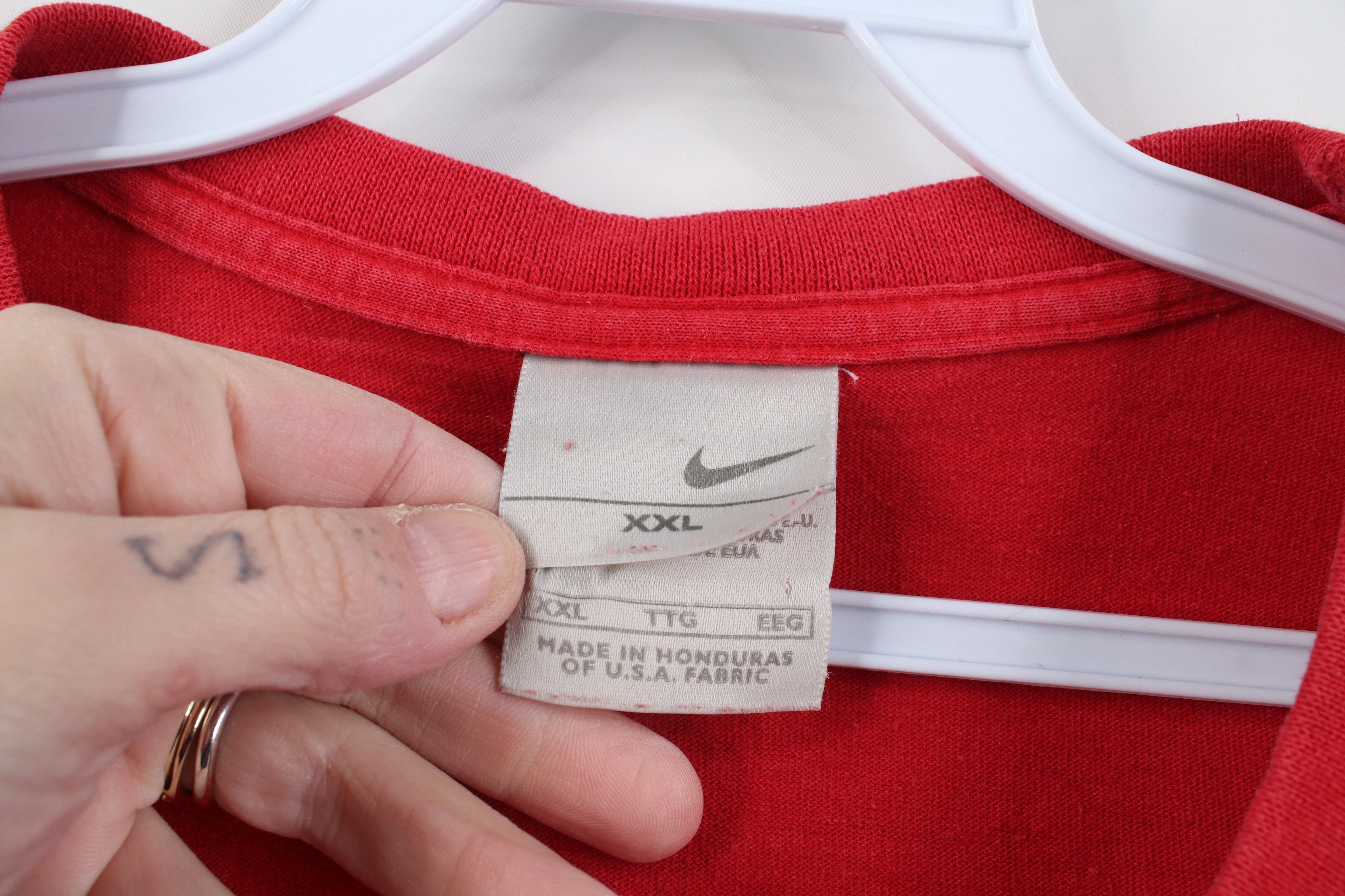 Nike Vintage Nike Spell Out Rubber Box Logo T-Shirt Red Cotton Size US XXL / EU 58 / 5 - 6 Thumbnail