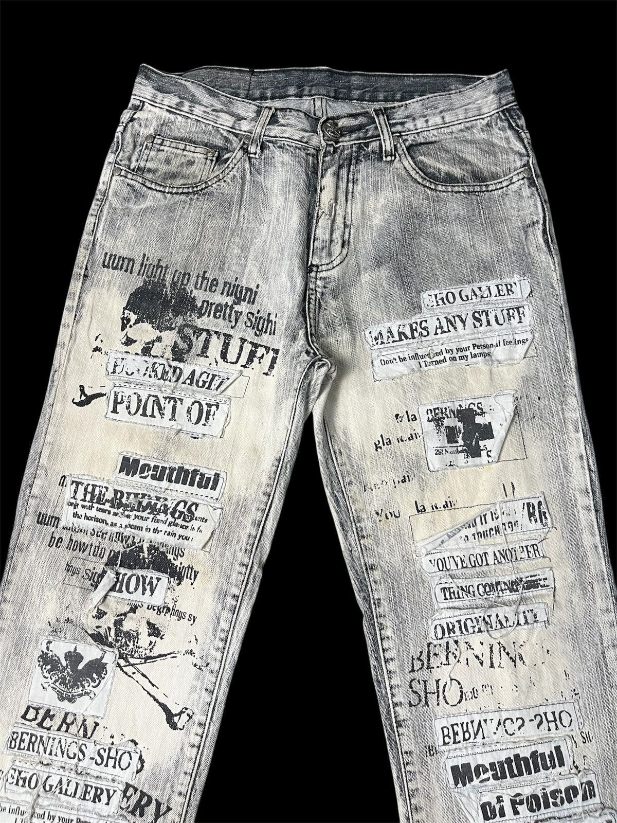 If Six Was Nine × Japanese Brand × Le Grande Bleu (L.G.B.) Japanese Bernings Sho Poem skulls punk Size US 31 - 5 Thumbnail