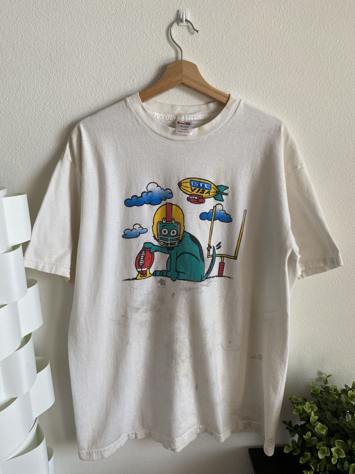 Other Vintage 90s Funny Football Dog Tee Size US XL / EU 56 / 4 - 1 Thumbnail