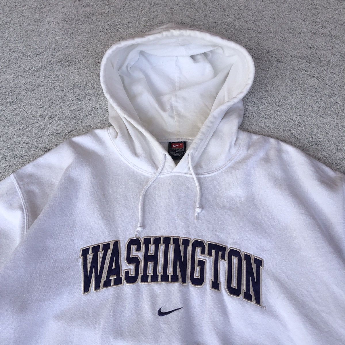 Nike × Vintage 90's Nike Washington Hoodie White Large Size US XL / EU 56 / 4 - 3 Thumbnail