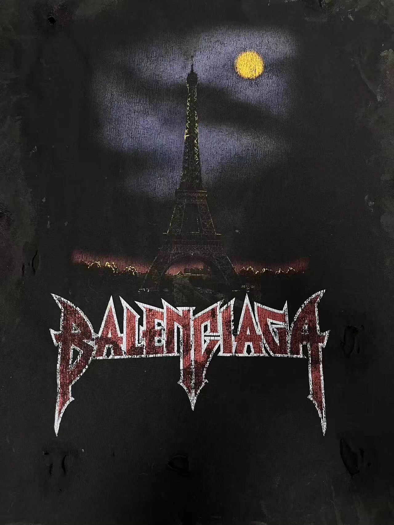 Balenciaga Balenciaga Distressed Logo Oversized Men's Black 4 SS Tee Size US XL / EU 56 / 4 - 3 Thumbnail