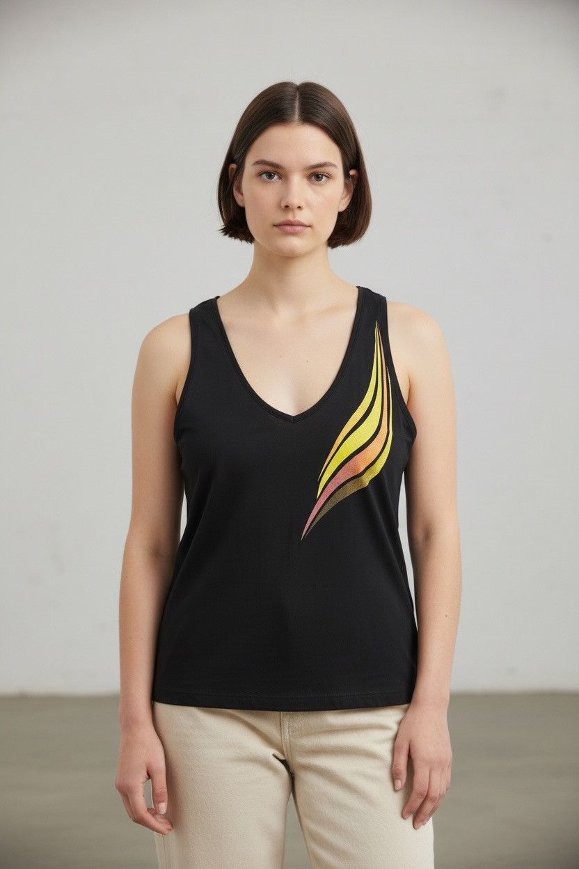 Versace Jeans Couture Vintage Versace Jeans Couture Flame Graphic Tank Top -Size M Size M / US 6-8 / IT 42-44 - 1 Thumbnail