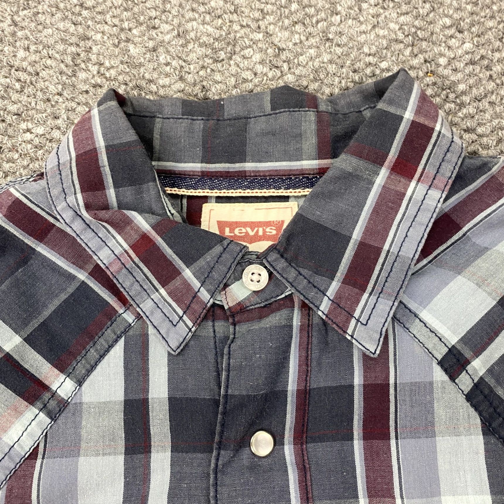 Levi's VINTAGE Levi's Shirt Mens Small Blue Plaid Western Pearl Snap Sawtooth Pockets Cowboy Size US S / EU 44-46 / 1 - 4 Thumbnail