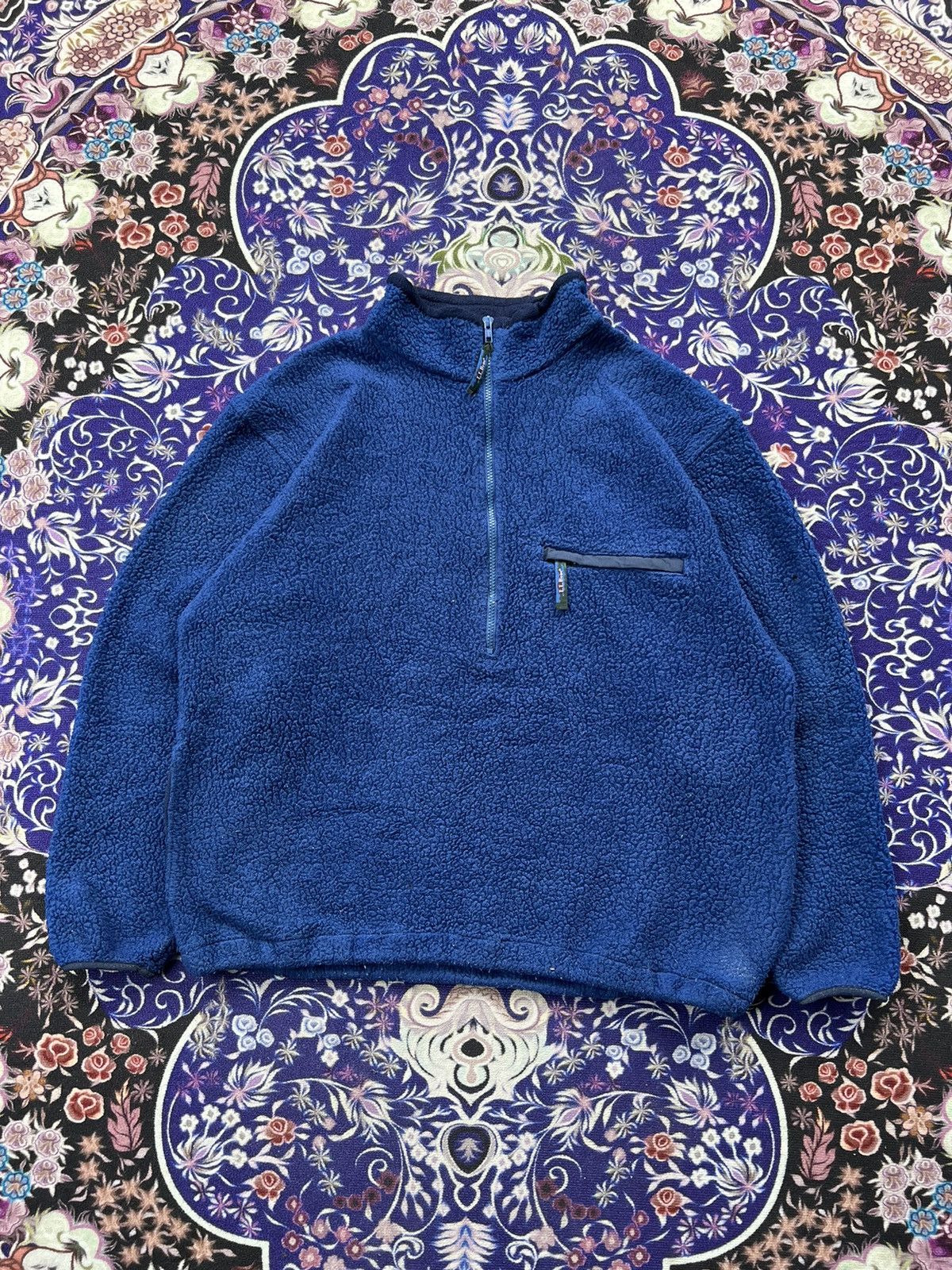 Vintage 80s L.L Bean Fleece Deep Pile Half Zipper Seeatshirt