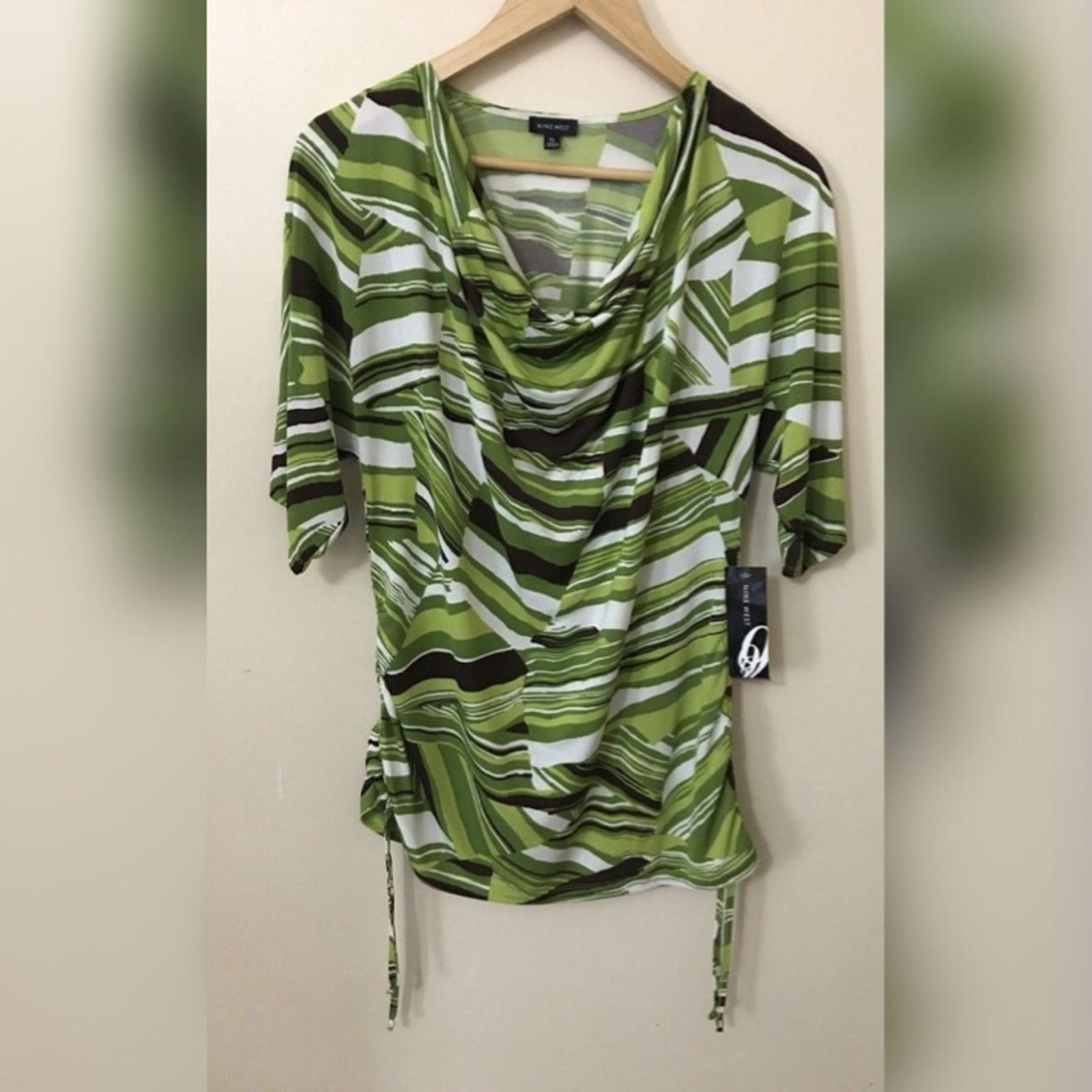 Nine West NWT $69 Nine West Palm Multi Color Blouse Size XL / US 12-14 / IT 48-50 - 1 Thumbnail