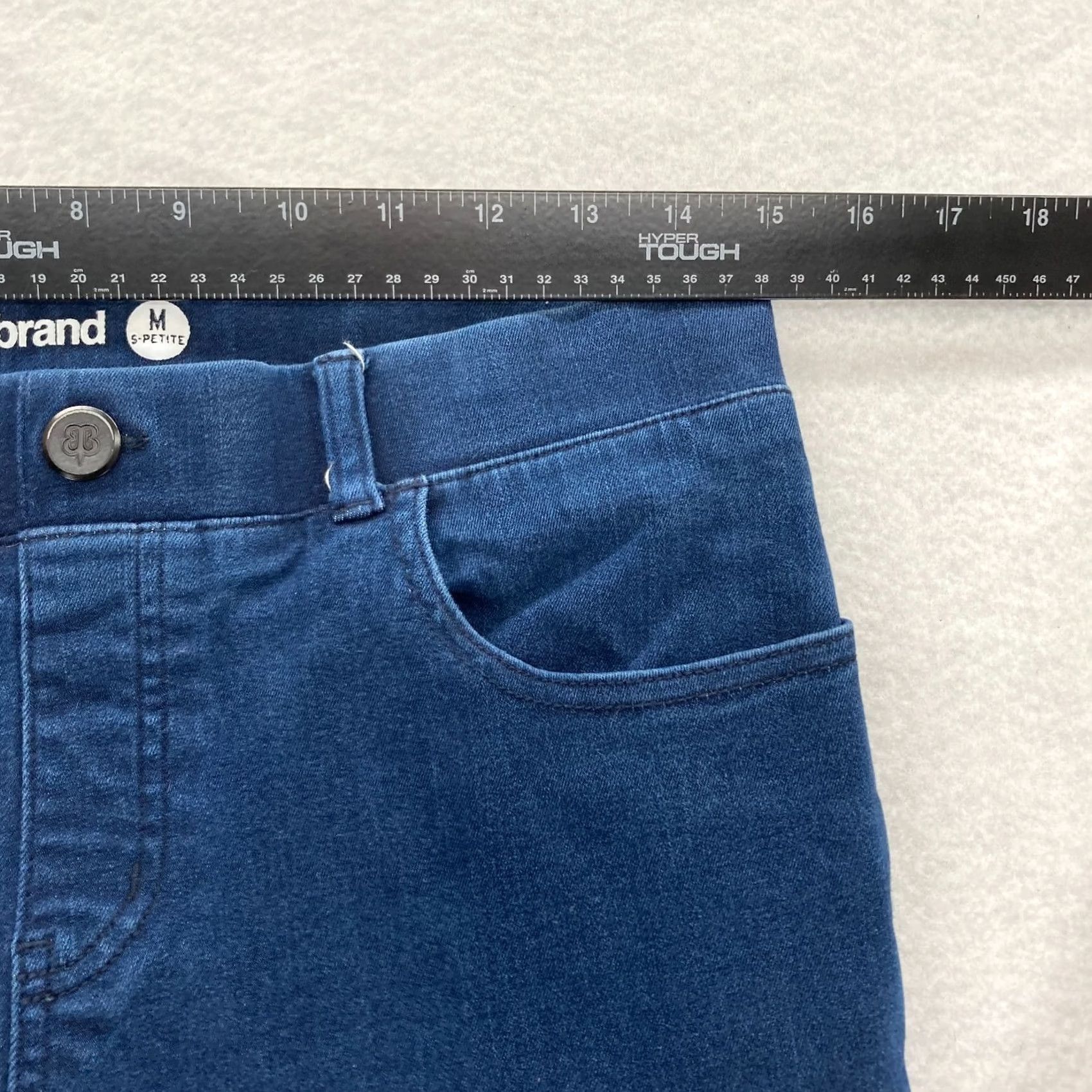 Denime Betabrand Jeans Women's Medium Petite Dark Blue Stretch Denim Pull On Straight Jeans Size 30" / US 8 / IT 44 - 6 Thumbnail