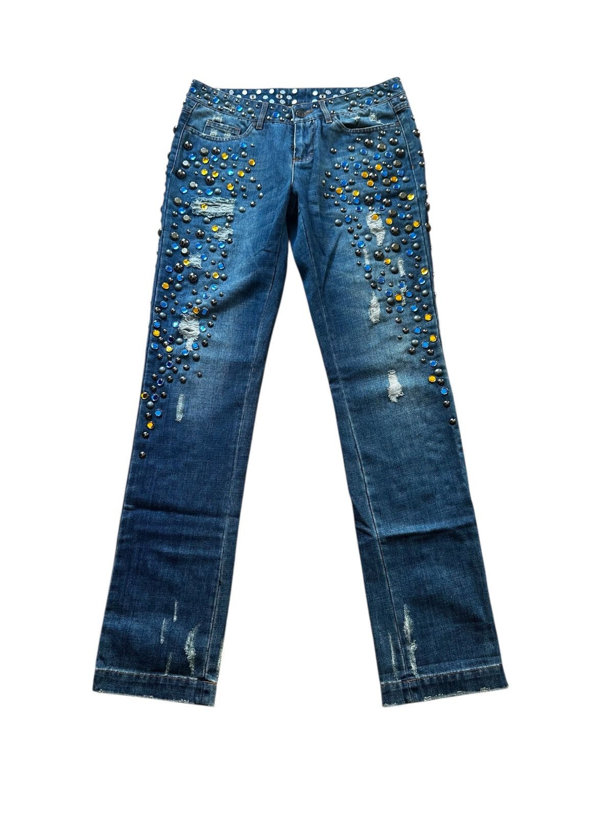 Dolce Gabbana SS15 Embroidered Crystal Jeans