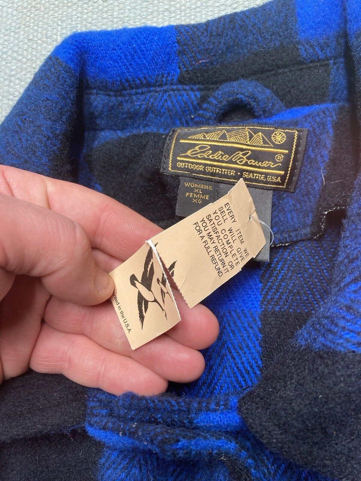 Eddie Bauer × Vintage NWT Eddie Bauer shirt jacket blue plaid shacket women’s XL Size XL / US 12-14 / IT 48-50 - 7 Thumbnail