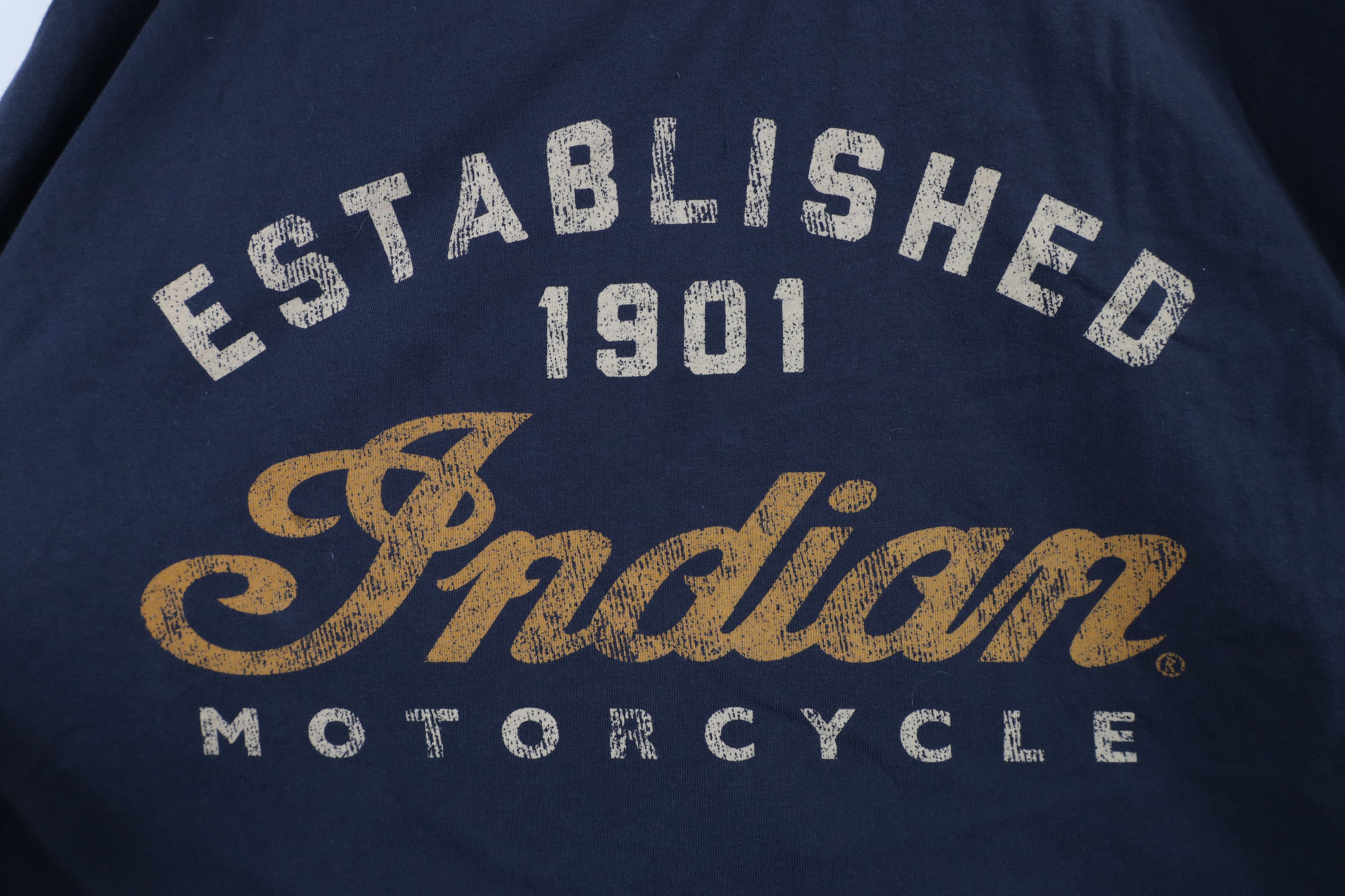 Vintage Vintage Spell Indian Motorcycle Short Sleeve T-Shirt Blue Size US XXL / EU 58 / 5 - 5 Thumbnail