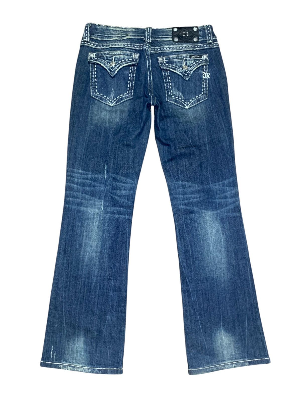 GOSTAR DE FUGA × Hysteric Glamour × Tornado Mart 2000s Missme contrast stitch mud wash flare jeans Size US 32 / EU 48 - 8 Thumbnail