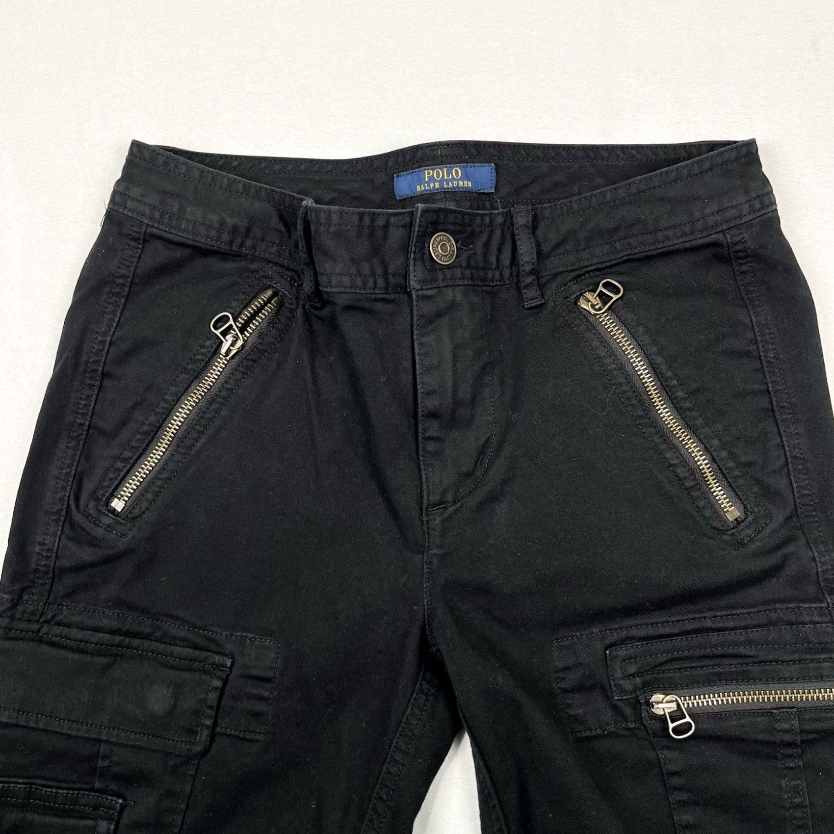 Polo Ralph Lauren Polo Ralph Lauren Womens Size 6 Black Utility Zip Pocket Skinny Leg Cargo Pants Size 28" / US 6 / IT 42 - 6 Thumbnail