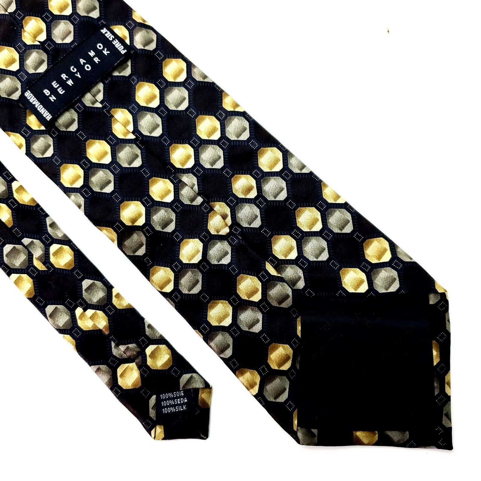 Bergamo New York Bergamo New York Silk Tie Black Geometric Print Size ONE SIZE - 3 Thumbnail