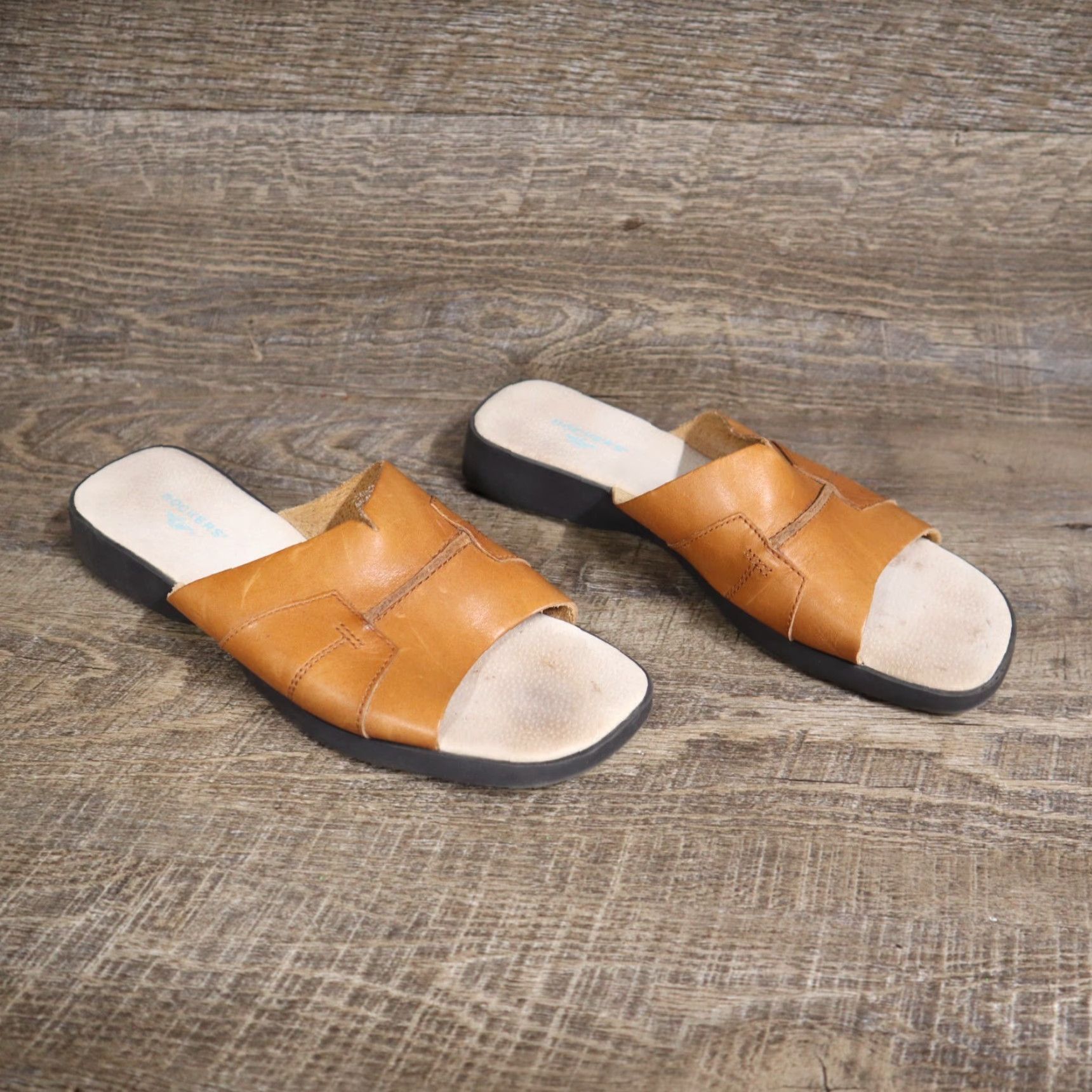 Dockers Dockers Women Sandal Slip On Leather Brown Casual Comfort Wear Women's Size 8.5 Size US 9 / IT 39 - 2 Thumbnail