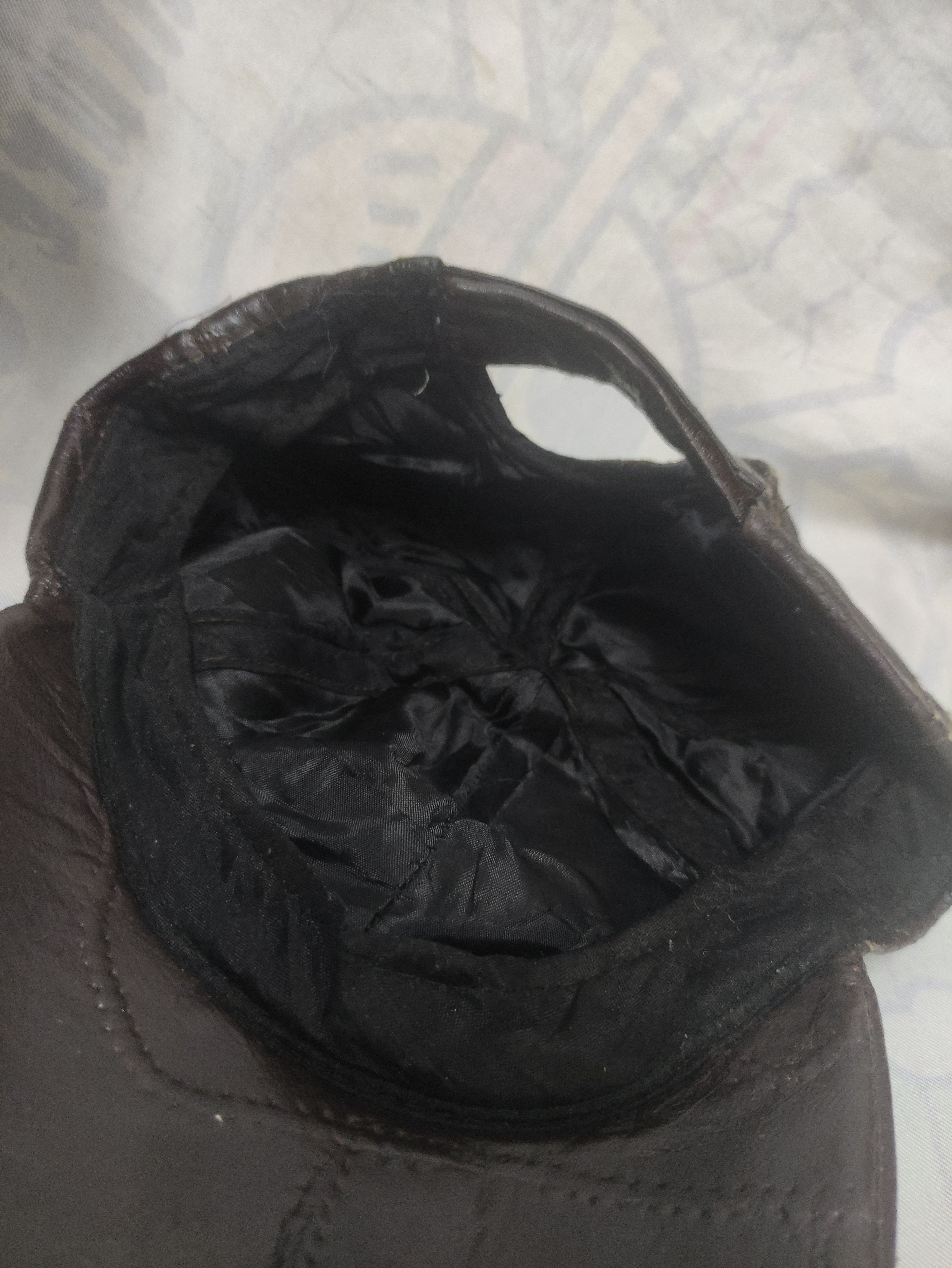 Leather UNBRAND PATCHWORK SOFT LEATHER VINTAGE CAP Size ONE SIZE - 2 Thumbnail