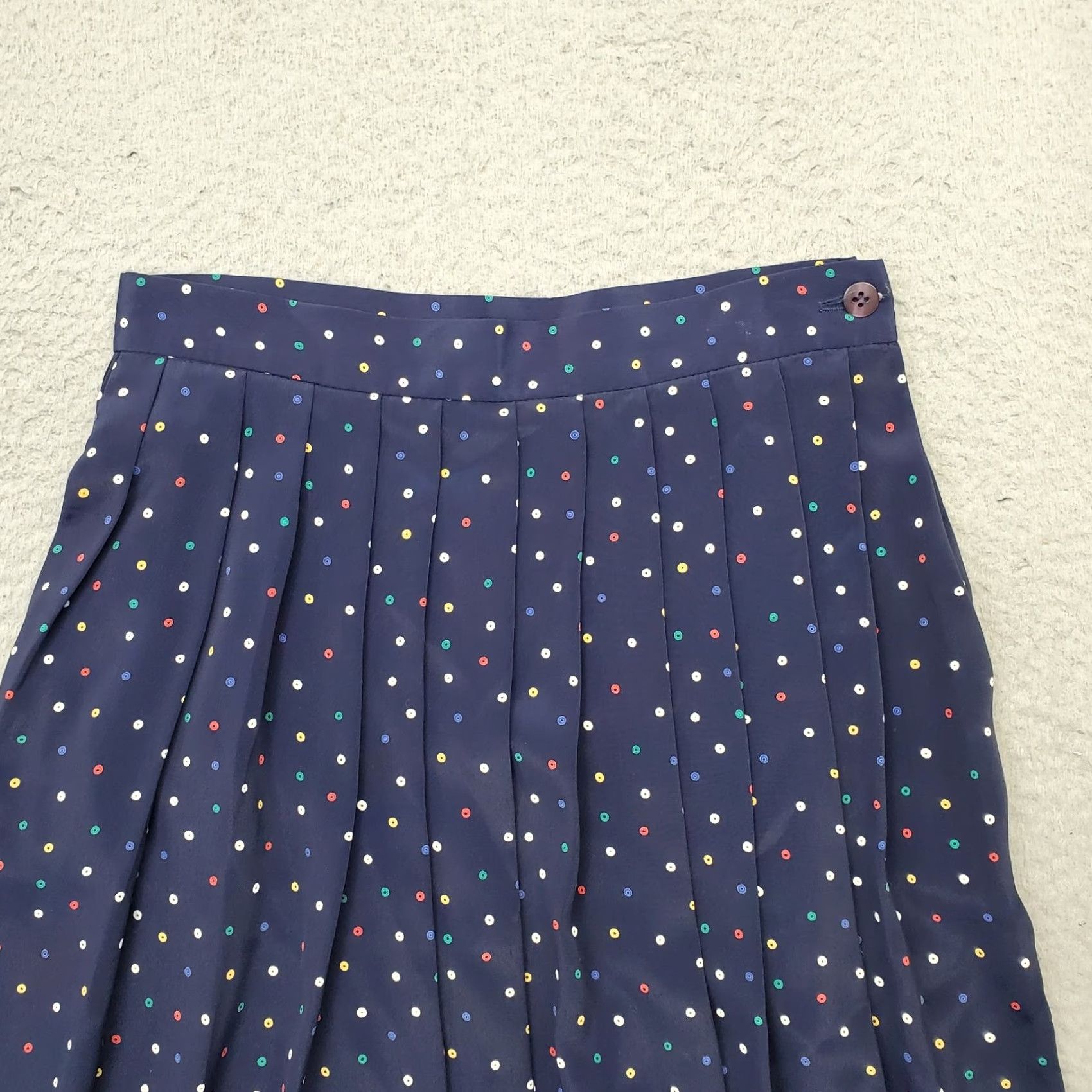 Talbots Talbots A-Line Skirt Womens Size 6 Multicolor Polka Dot Pleated Front Side Button Size 28" / US 6 / IT 42 - 5 Thumbnail