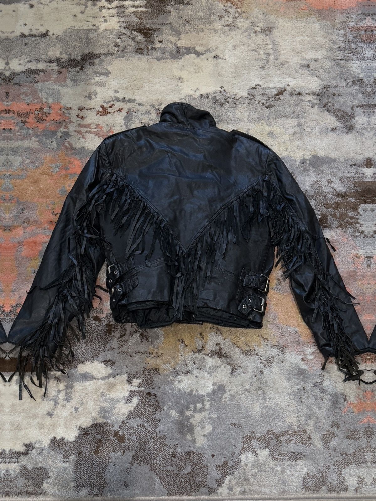 Other × Vintage Vintage Chia Fringe Leather Motorcycle Jacket Size US M / EU 48-50 / 2 - 6 Thumbnail