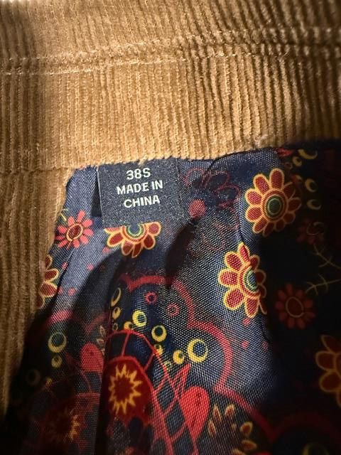 Tailorbyrd TAILORBYRD TAN CORDUROY BLAZER 38S LINED POCKETS 2-BUTTON Size 38S - 6 Thumbnail