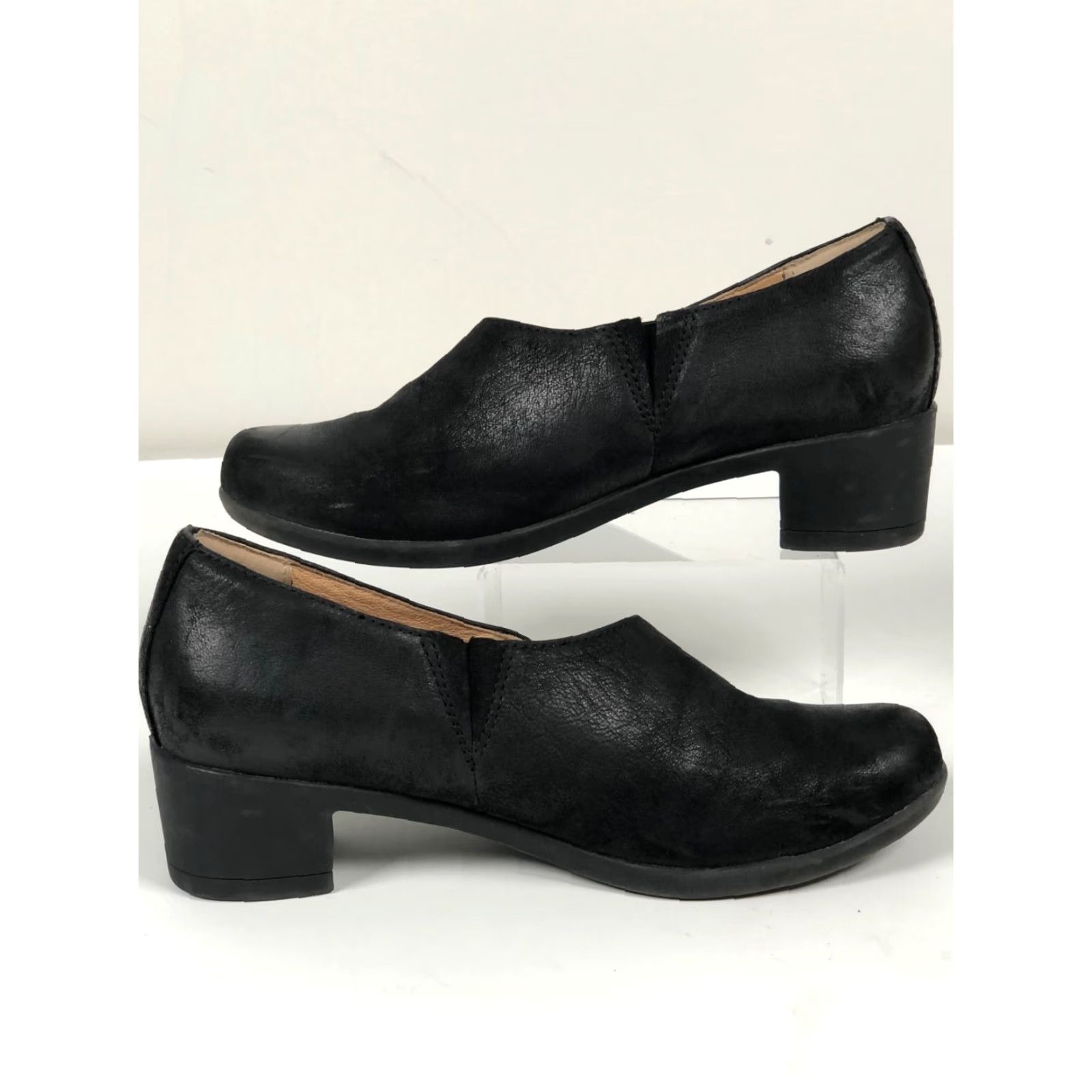 Dansko Womens Dansko Camdyn Slip-On Clog Heels Black Leather 7 US / 37 EU Block Heel Casual Workwear Size M / US 6-8 / IT 42-44 - 5 Thumbnail