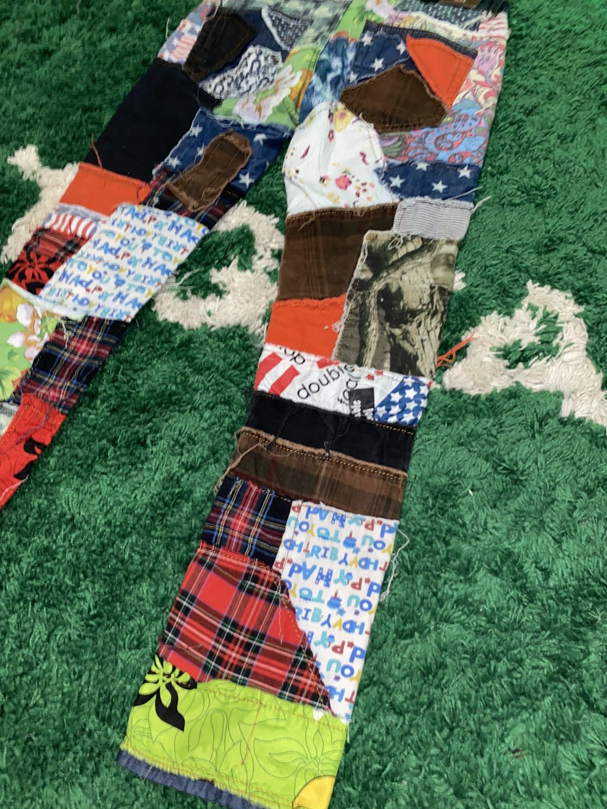Japanese Brand Biepa Patchwork Jeans | Reconstructed Mixed Fabric | Size 34 Size US 34 / EU 50 - 5 Thumbnail