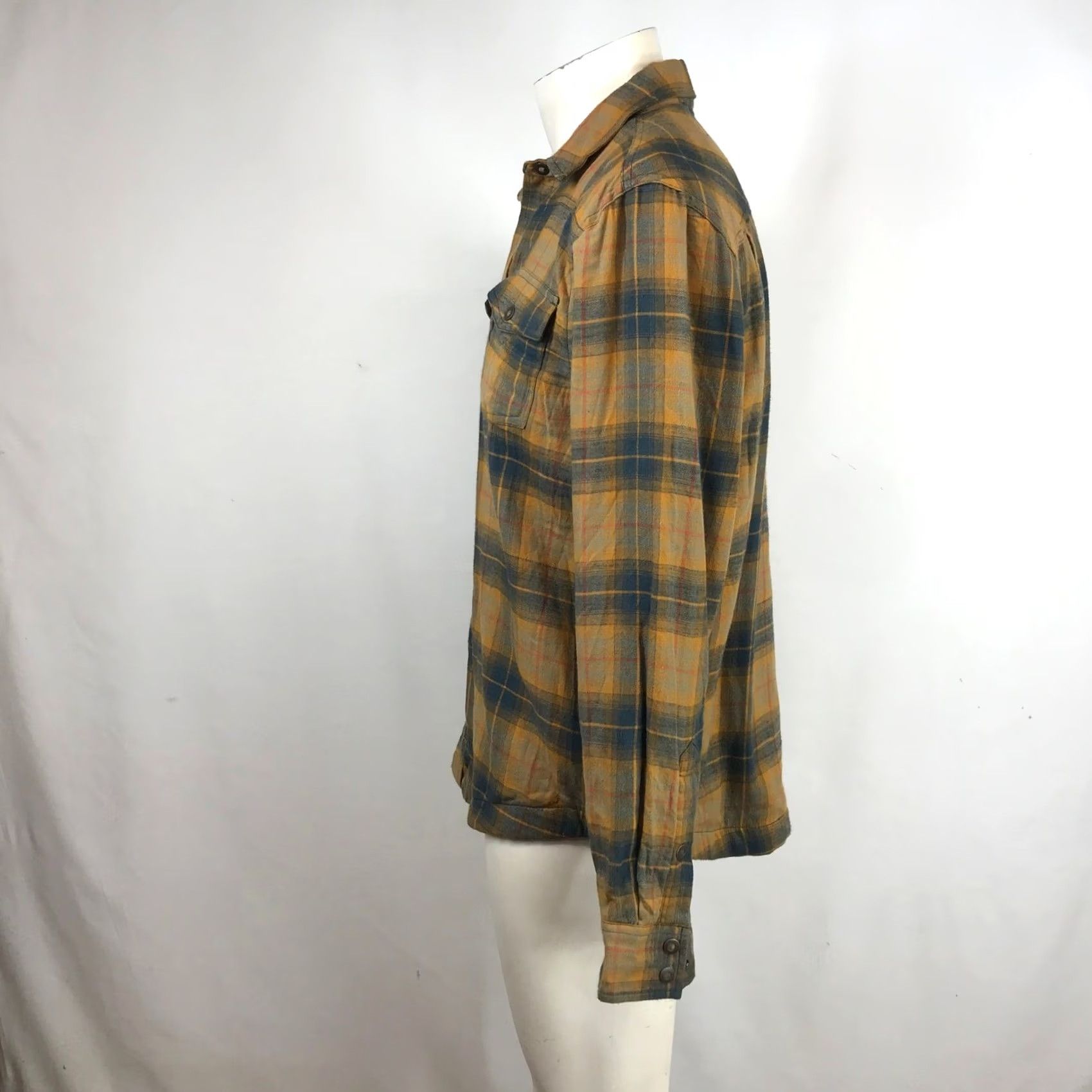 Prana prAna Shirt Mens S Yellow Plaid Flannel Lined Long Sleeve Button Blue Size US S / EU 44-46 / 1 - 6 Thumbnail