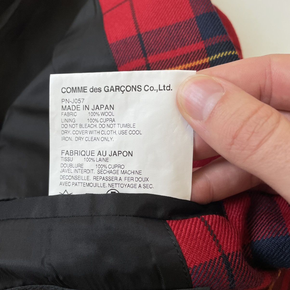 Comme des Garcons Homme Plus A/W 14 Oversized Lapel Tartan Wool Blazer Size 38R - 12 Thumbnail