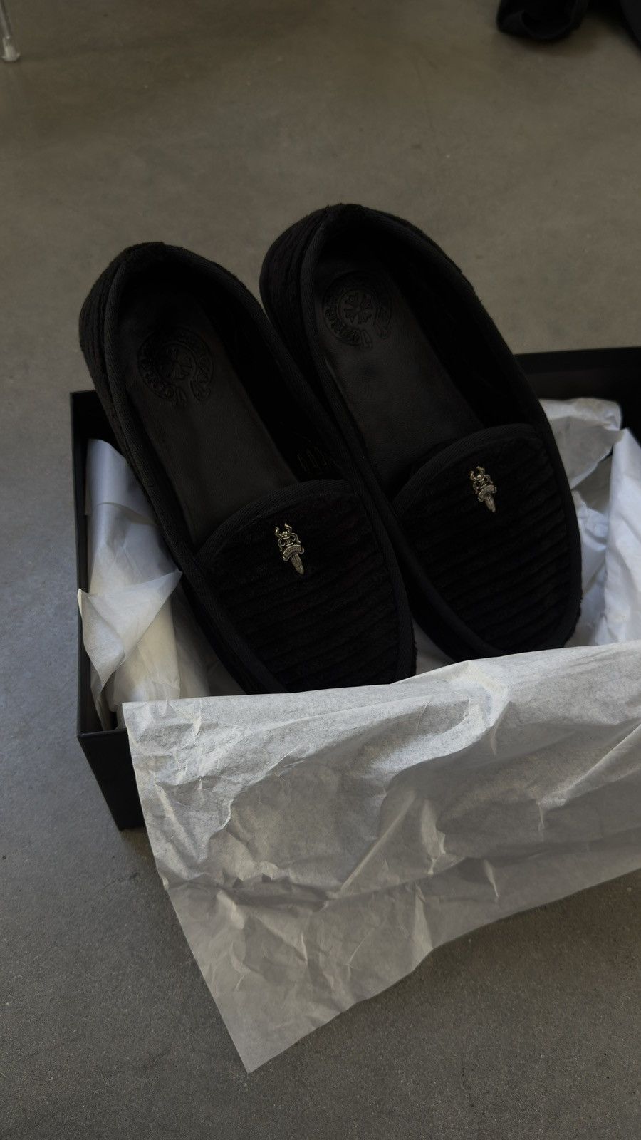 Chrome Hearts Chrome Hearts Black Corduroy Dagger Slippers Size US 8 / EU 41 - 2 Thumbnail