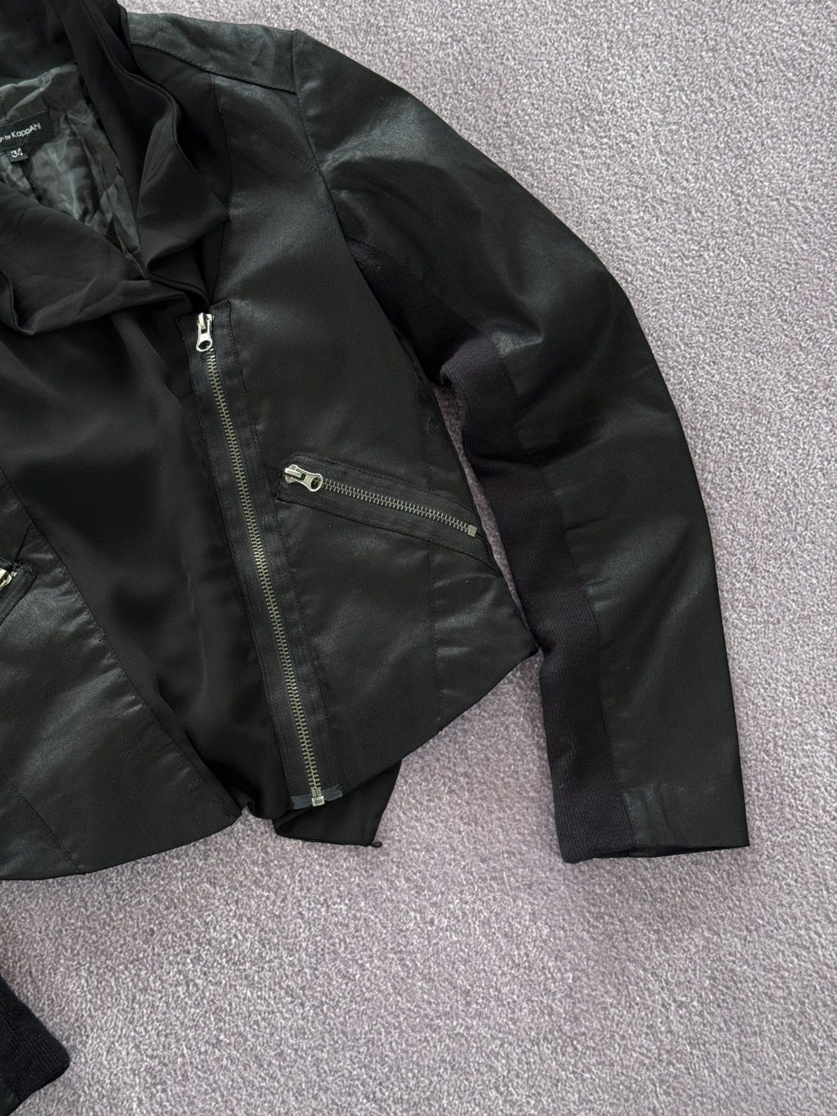 Japanese Brand Vintage Avant Garde Black Gothic Biker Jacket Size XXS / US 00 / IT 34 - 6 Thumbnail