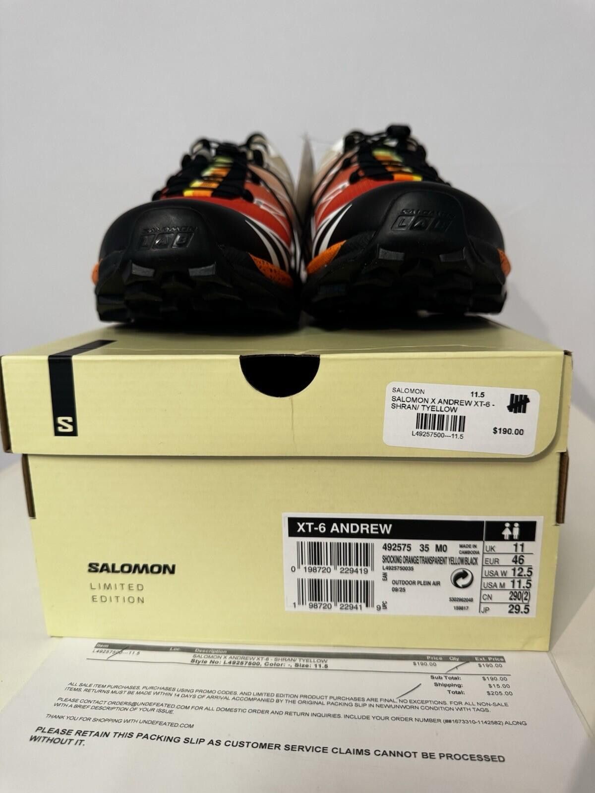 Salomon Salomon x Andrew XT-6 Florida Snow Crab Orange US 11.5 Size US 11.5 / EU 44-45 - 2 Thumbnail