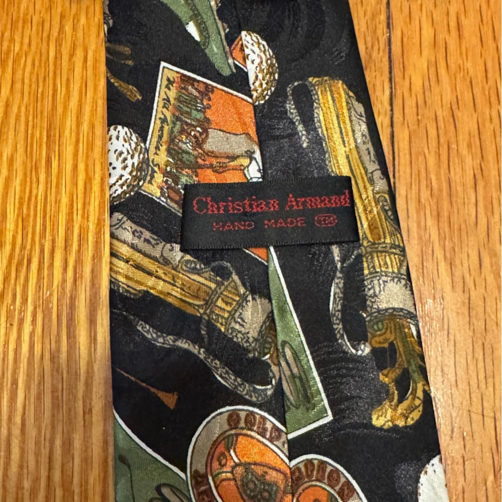 Other Christian Armand Golf-Themed Black and Green Men's Tie Size ONE SIZE - 2 Thumbnail