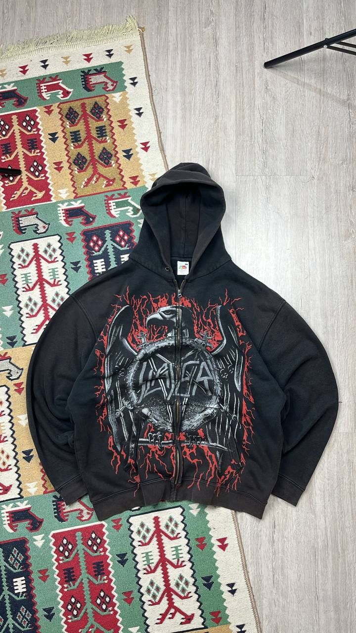 Vintage Faded Slayer Zip Up Hype Hoodie
