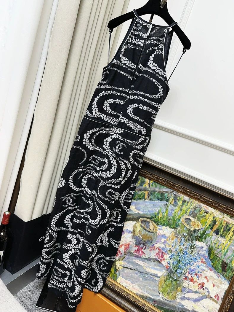Chanel Chanel Black silk printed dress Size XS / US 0-2 / IT 36-38 - 2 Thumbnail