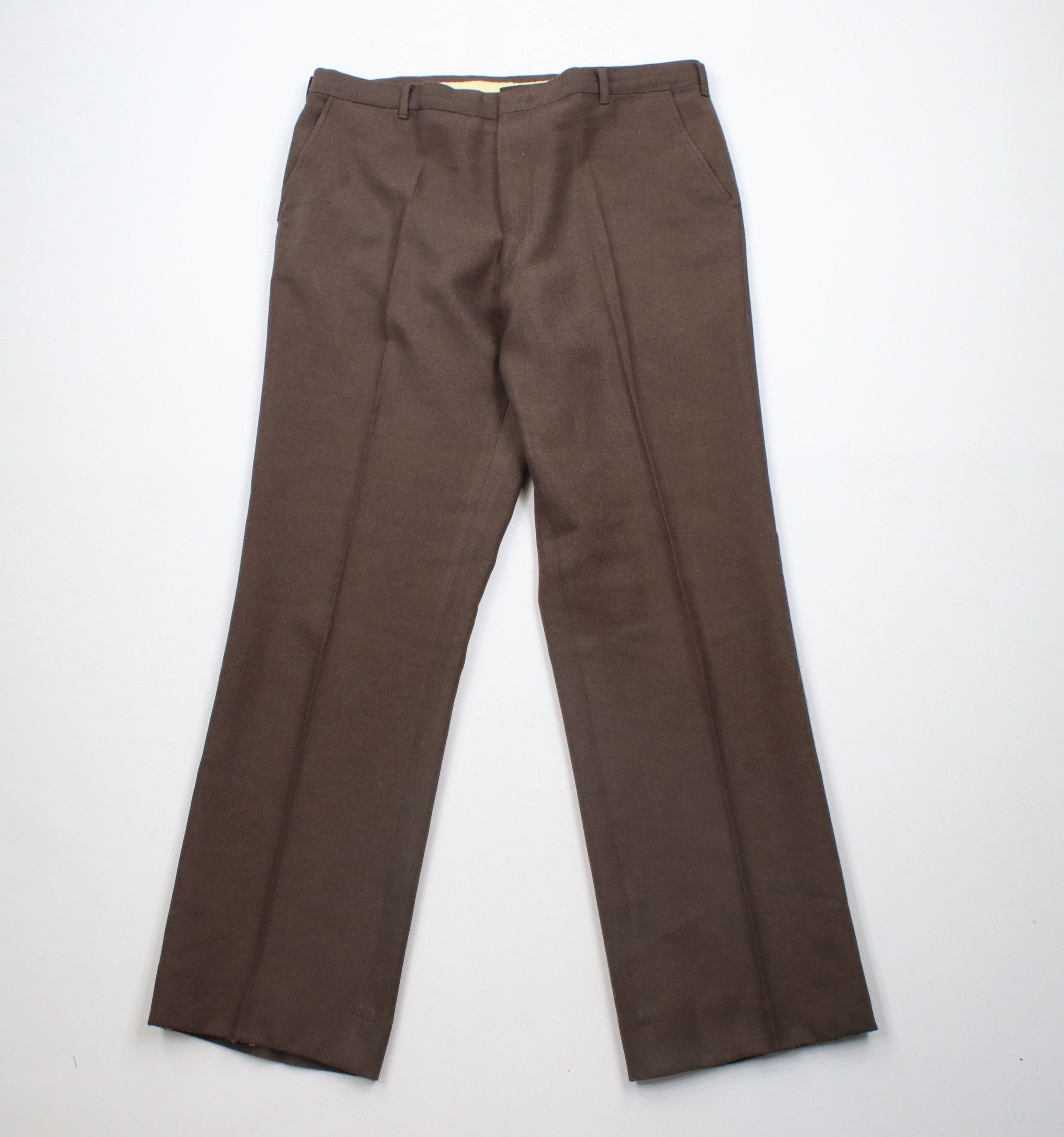 Vintage Vintage 70s Streetwear Flared Wide Leg Chino Pants Brown USA Size US 34 / EU 50 - 1 Thumbnail