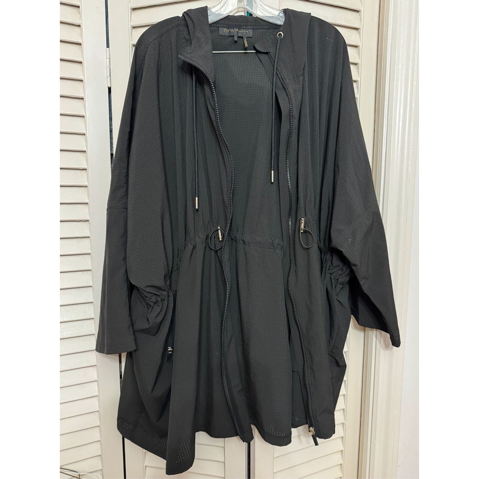 Donna Karan Donna Karen Perforated Mesh Hooded Jacket Coat size XL Size XL / US 12-14 / IT 48-50 - 5 Thumbnail