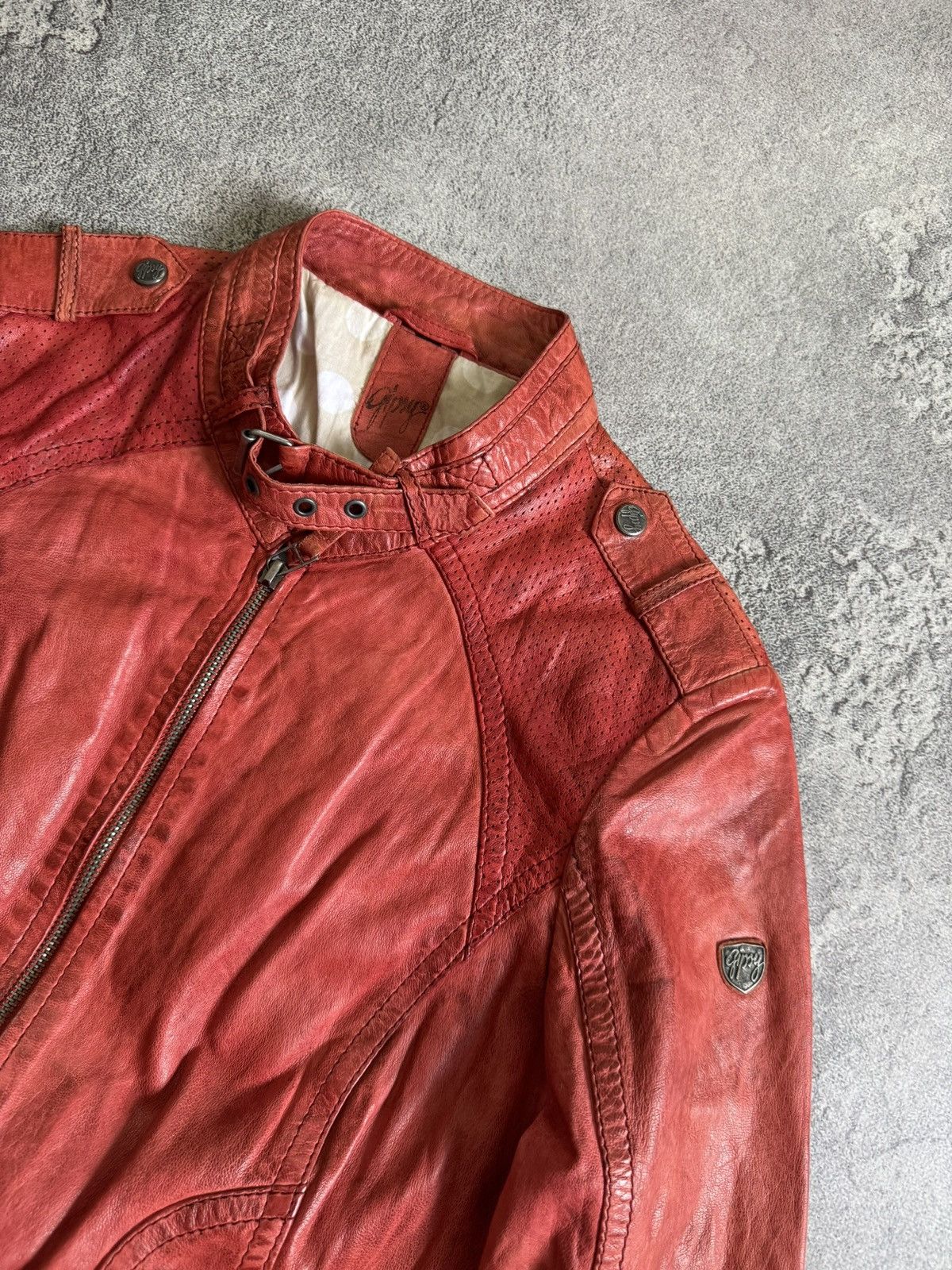 Other Gipsy avantgarde leather biker jacket opium punk retro 90s Size L / US 10 / IT 46 - 12 Thumbnail