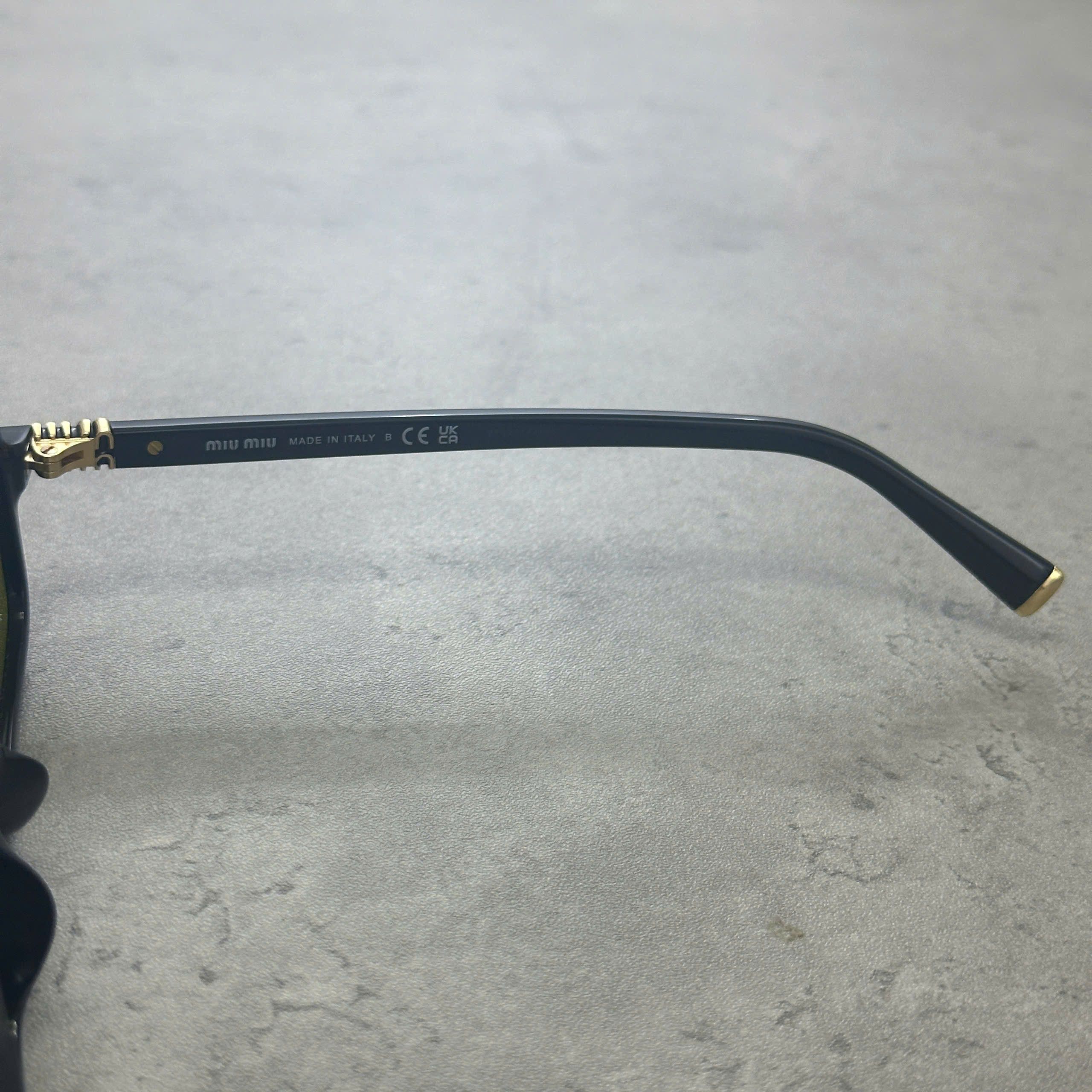 Miu Miu MIU MIU MU 11ZS 16K07O Sunglasses BLACK/YELLOW Size ONE SIZE - 4 Thumbnail