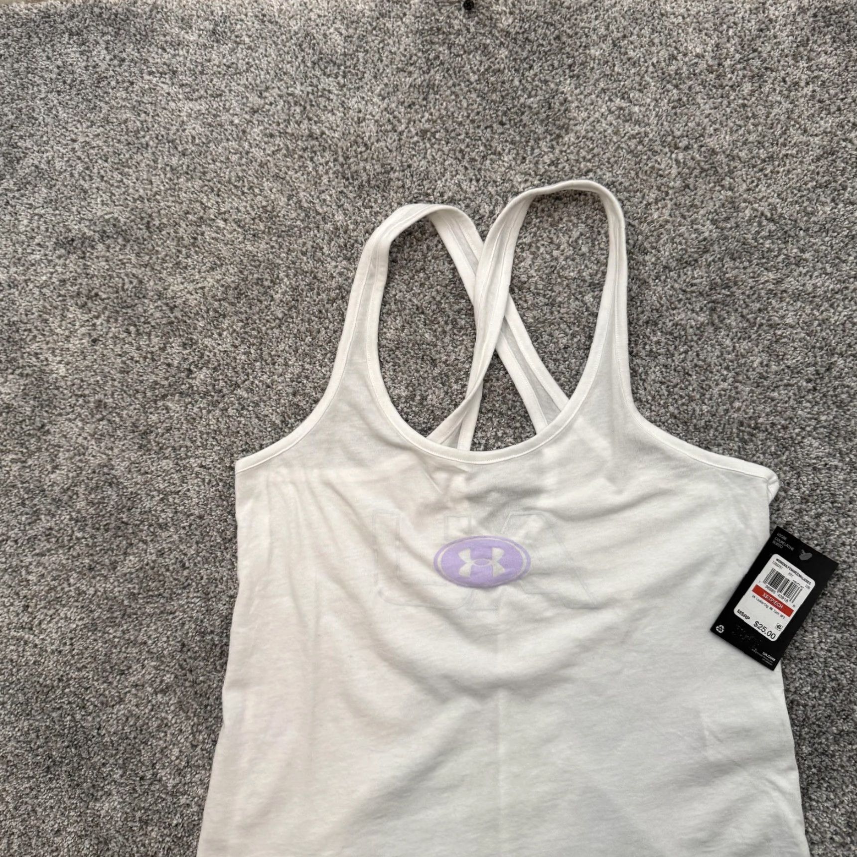 Under Armour Under Armour Tank Womens XS White Racerback Top Lightweight Gym Athletic Shirt Size XS / US 0-2 / IT 36-38 - 5 Thumbnail