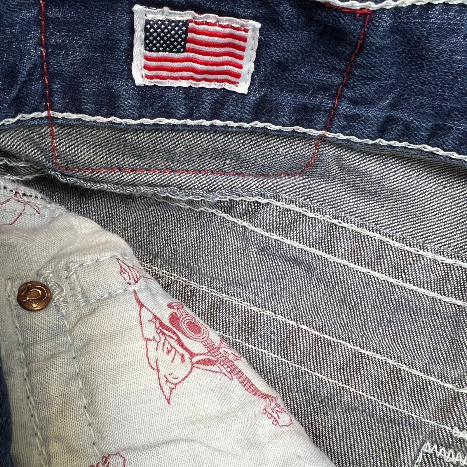 True Religion × Vintage True Religion Jeans 36x31 Ricky Straight USA Denim Pants Size US 36 / EU 52 - 8 Thumbnail