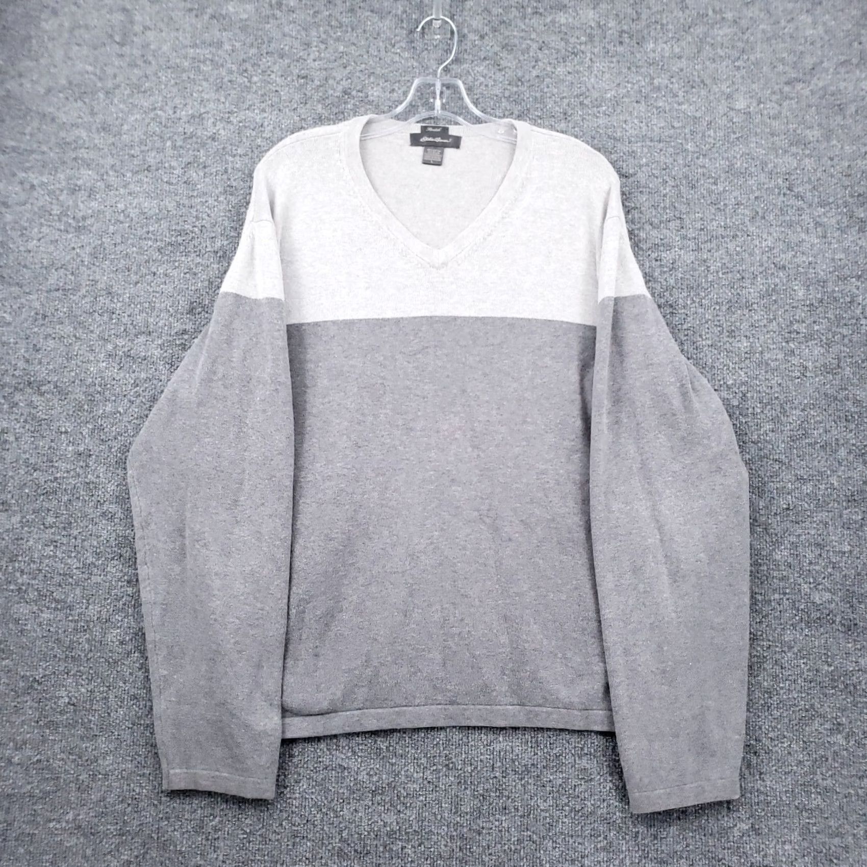 Eddie Bauer Eddie Bauer Sweater Mens L Gray Pullover Colorblock Knit Long Sleeves V-Neck Size US L / EU 52-54 / 3 - 2 Thumbnail