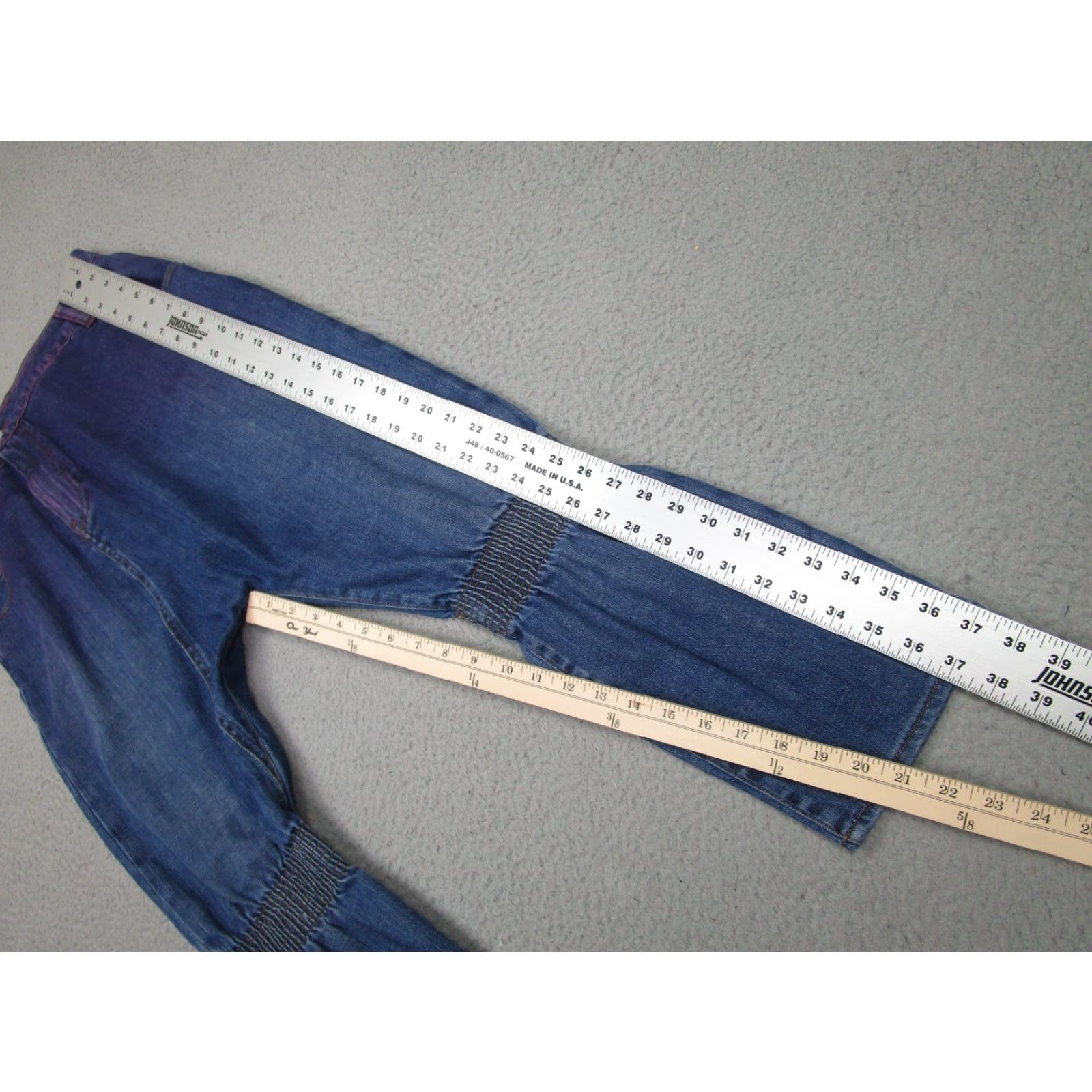 Vintage ISKO Womens Blue High Rise Drop Crotch Jeans Ankle Style Regular Fit Size 30 Size 30" / US 8 / IT 44 - 4 Thumbnail