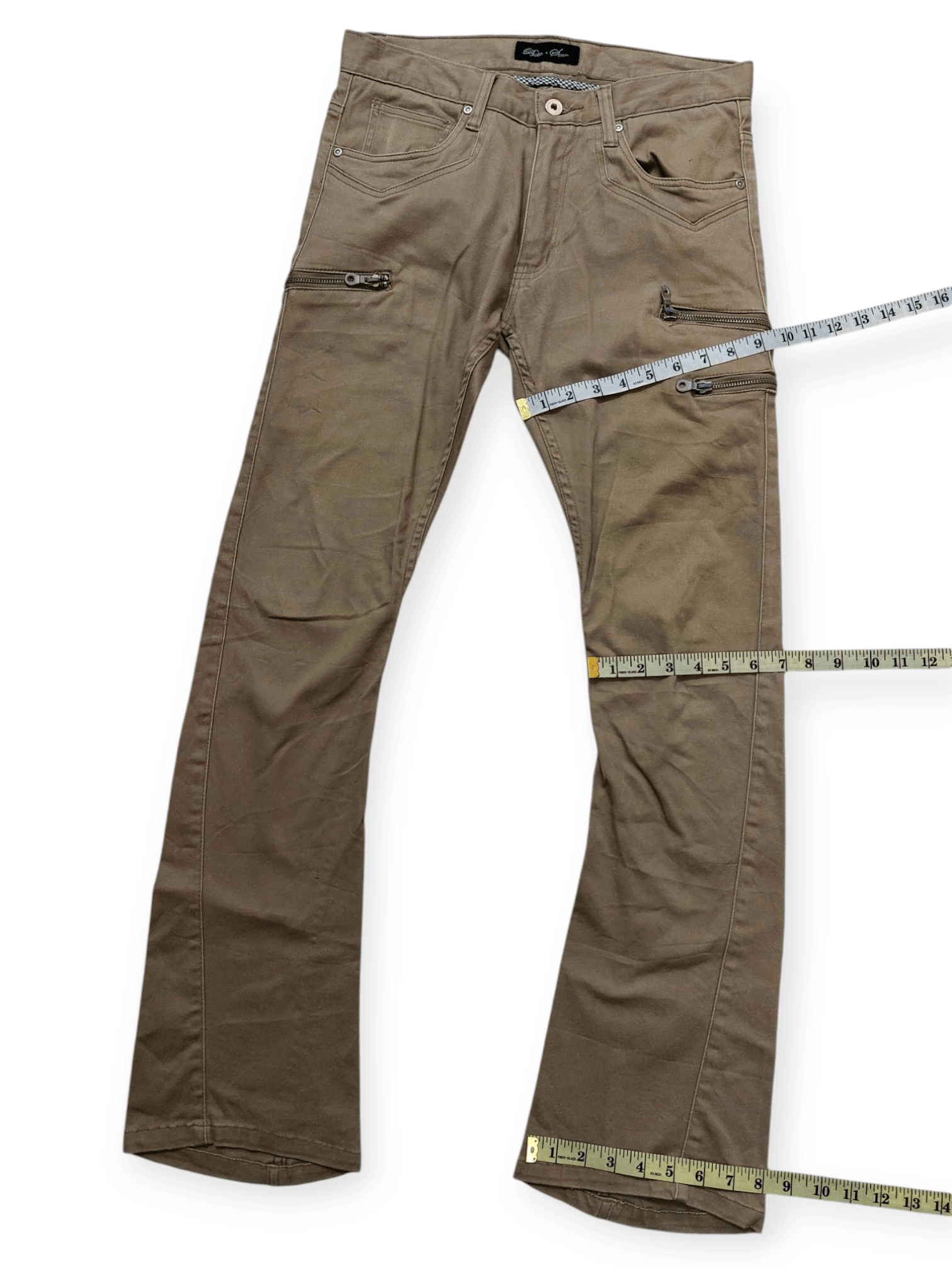 Vintage 🔥 Flare Bike + Star Multi Zipper Denim Size US 30 / EU 46 - 17 Thumbnail