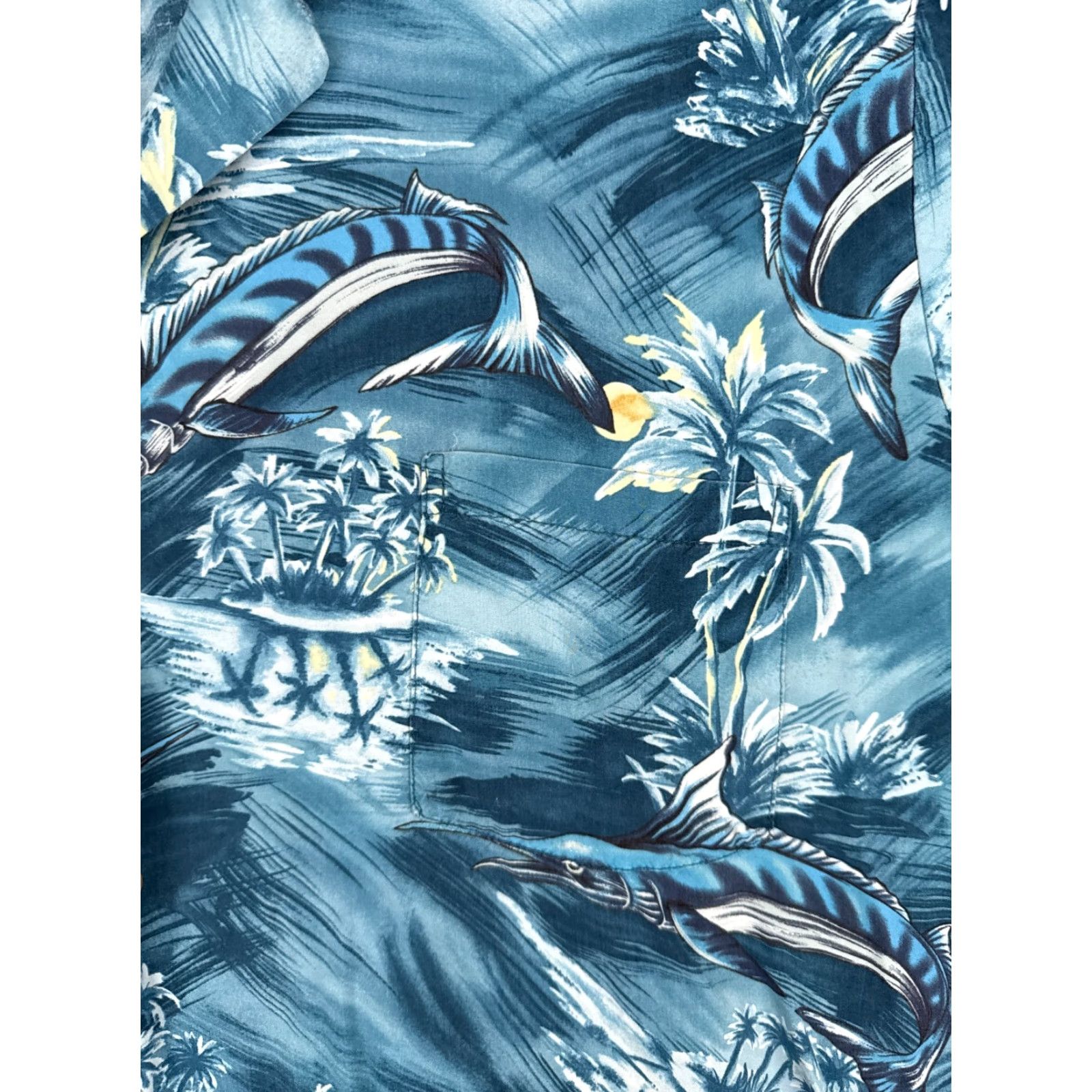 Paradise Found VINTAGE Paradise Found Shirt Men 3XL Blue Hawaiian Palm Floral Short Sleeve Button-Up Size US XXL / EU 58 / 5 - 6 Thumbnail