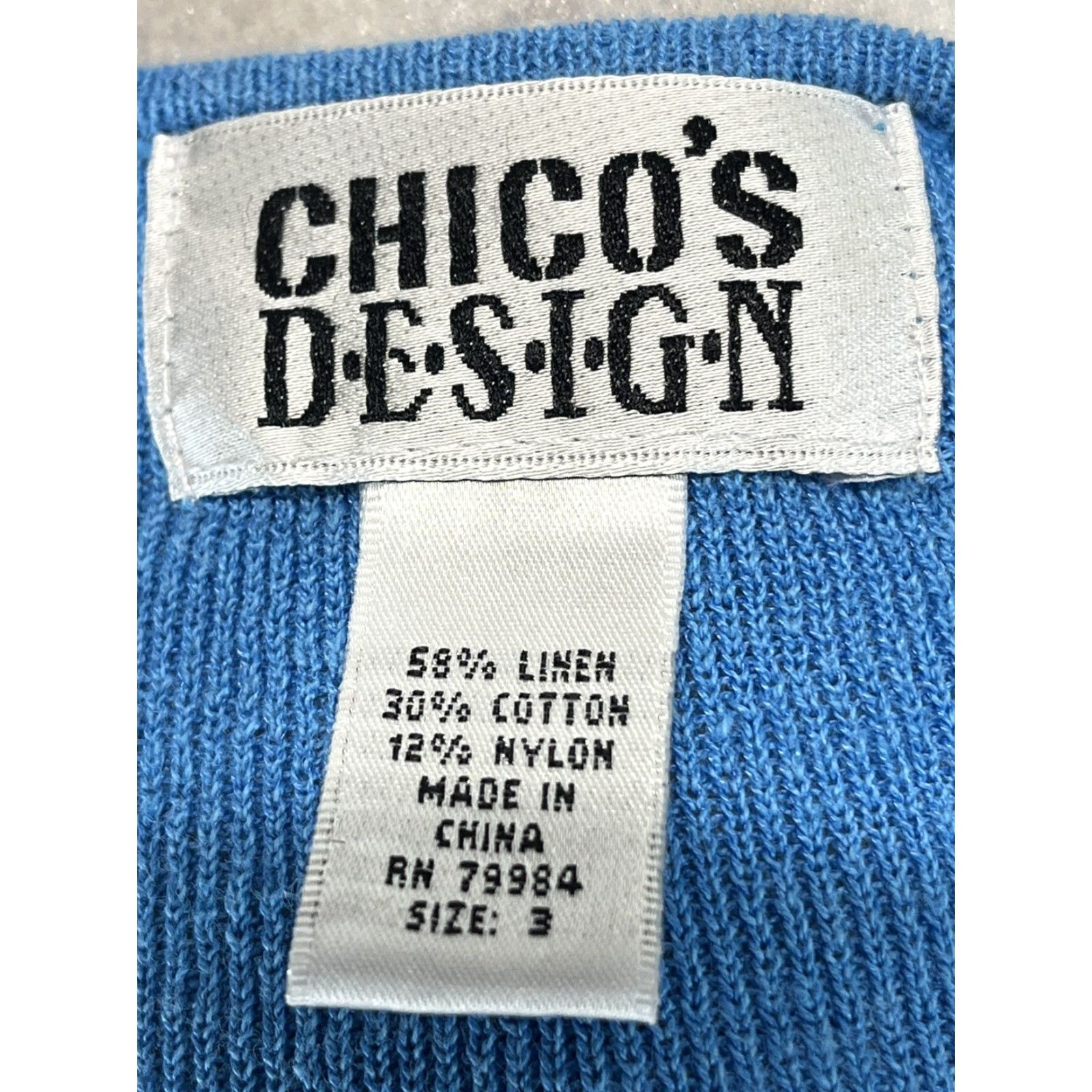 Vintage VINTAGE Chicos Linen Blend Knit Sleeveless Shirt Top Womens XL Blue Boxy Tank 90s Minimalist Casual Travel Size XL / US 12-14 / IT 48-50 - 6 Thumbnail