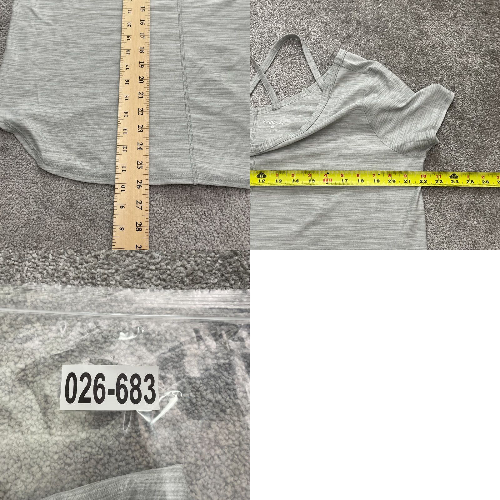 Vintage Rainbeau Athletic Top Womens XL Gray Short Sleeve V-Neck T-Shirt Activewear Gym Size XL / US 12-14 / IT 48-50 - 8 Thumbnail