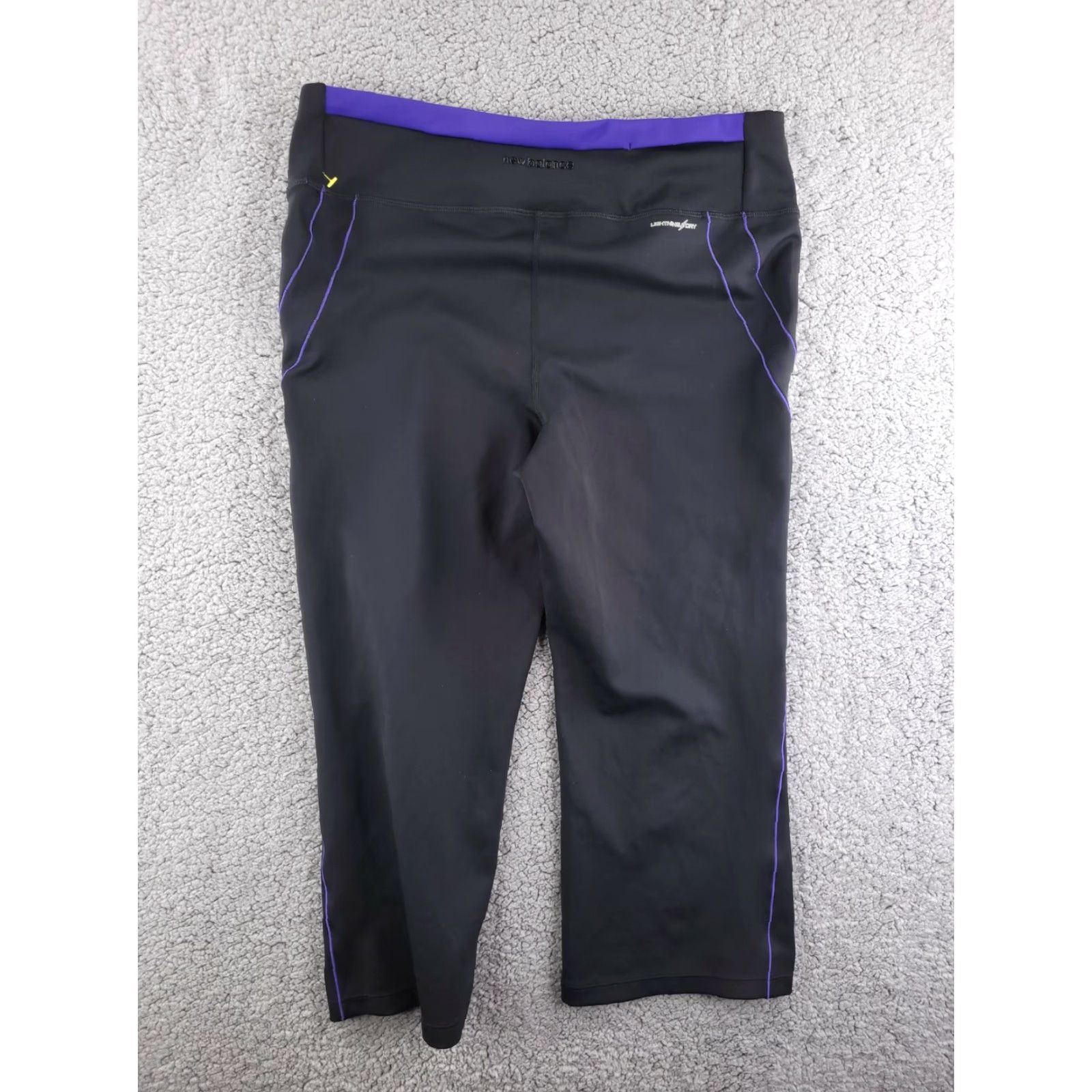 New Balance VINTAGE New Balance Compression Women's Large Black Running Knee Length Leggings Size 36" / US 14 / IT 50 - 6 Thumbnail