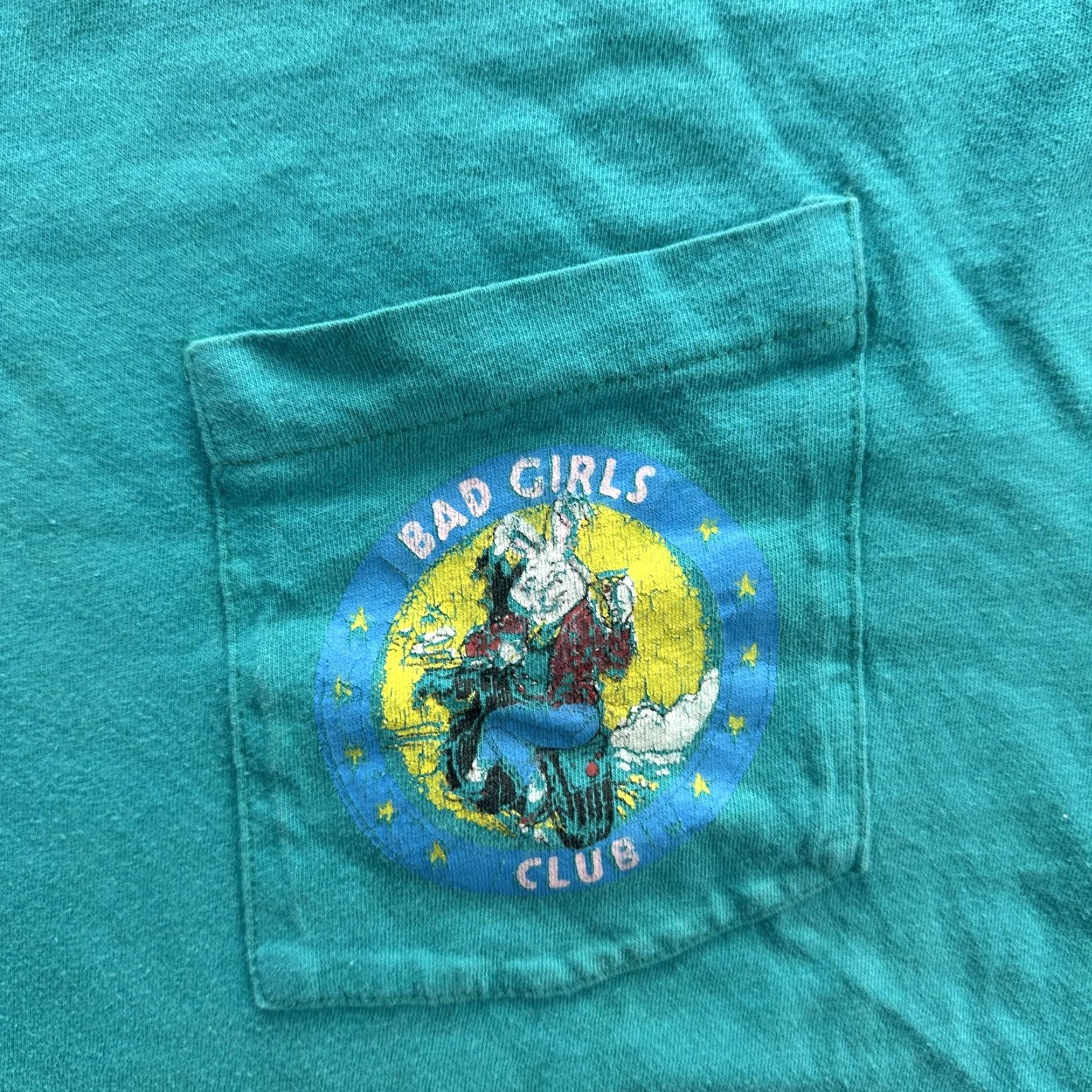 Vintage VINTAGE Bad Girls Club T-Shirt Womens 2XL Green Graphic Bunny Biker Pocket 90s Size XXL / US 16-18 / IT 52-54 - 5 Thumbnail