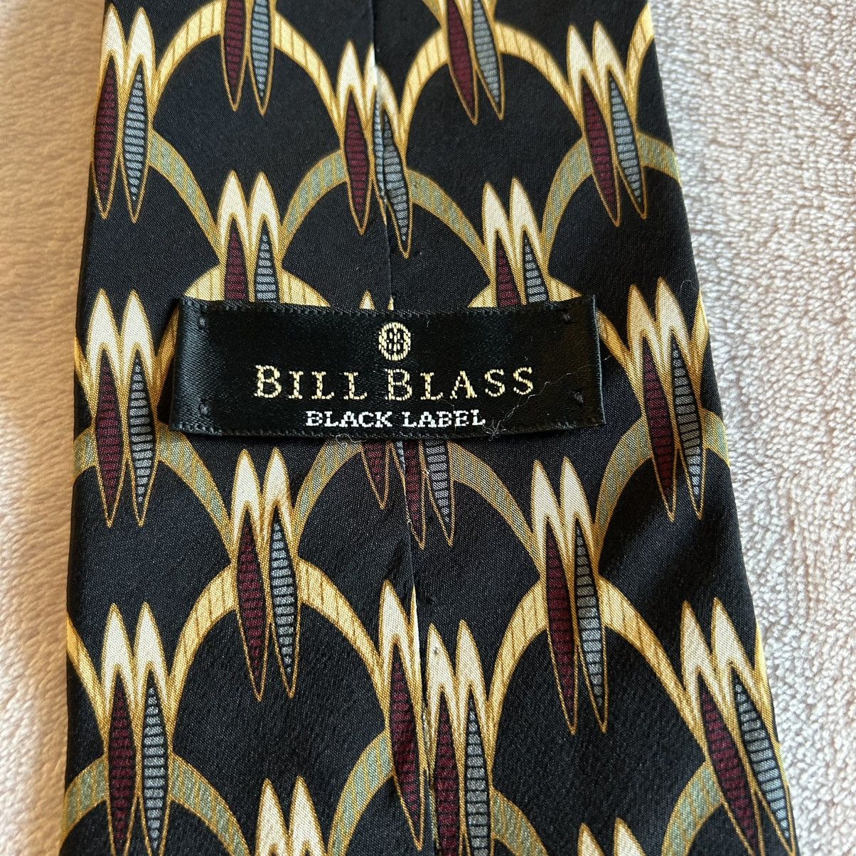 Bill Blass Bill Blass Black Label black and gold geometric silk tie Size ONE SIZE - 4 Thumbnail